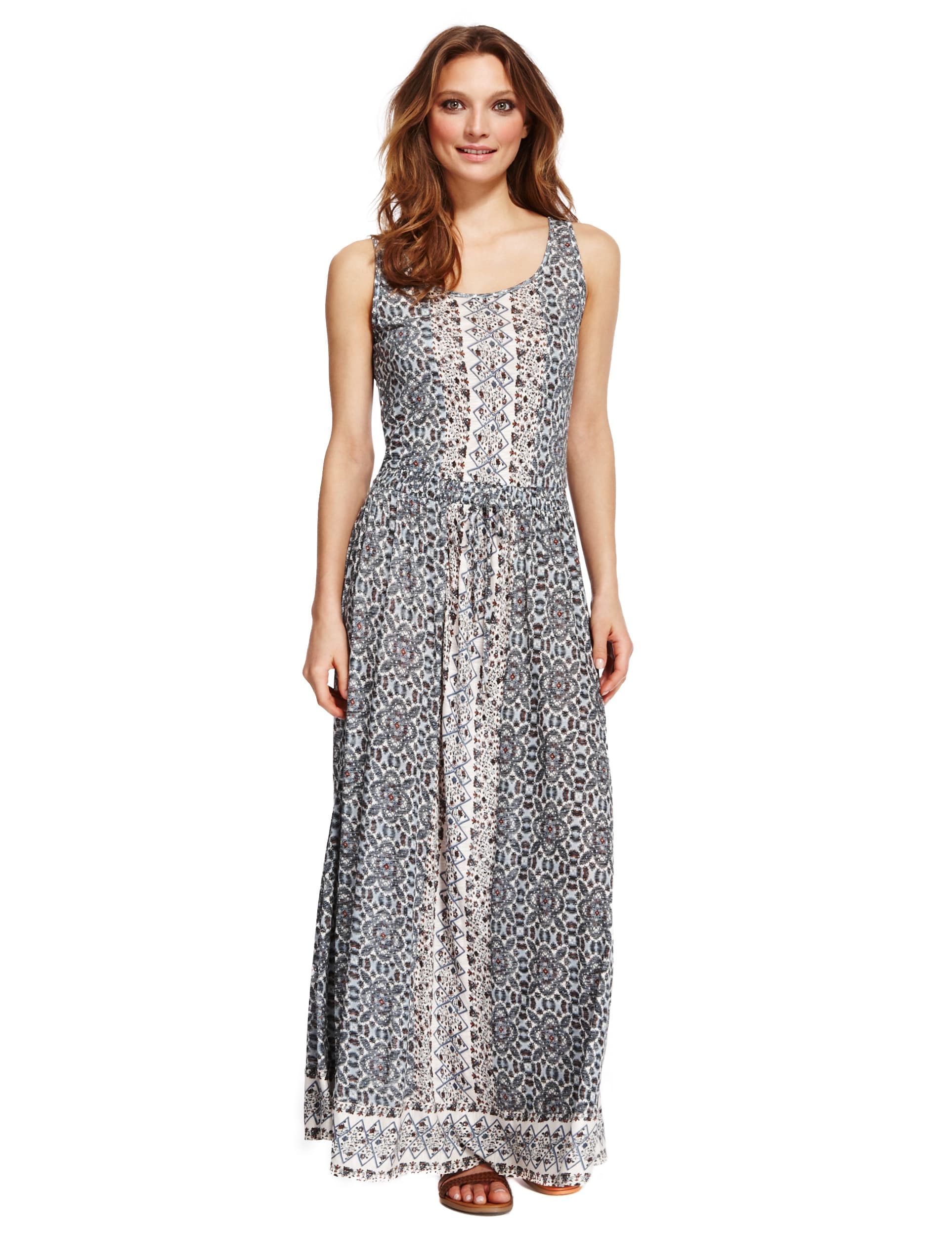 Tile Print Maxi Dress Image 2 of 5