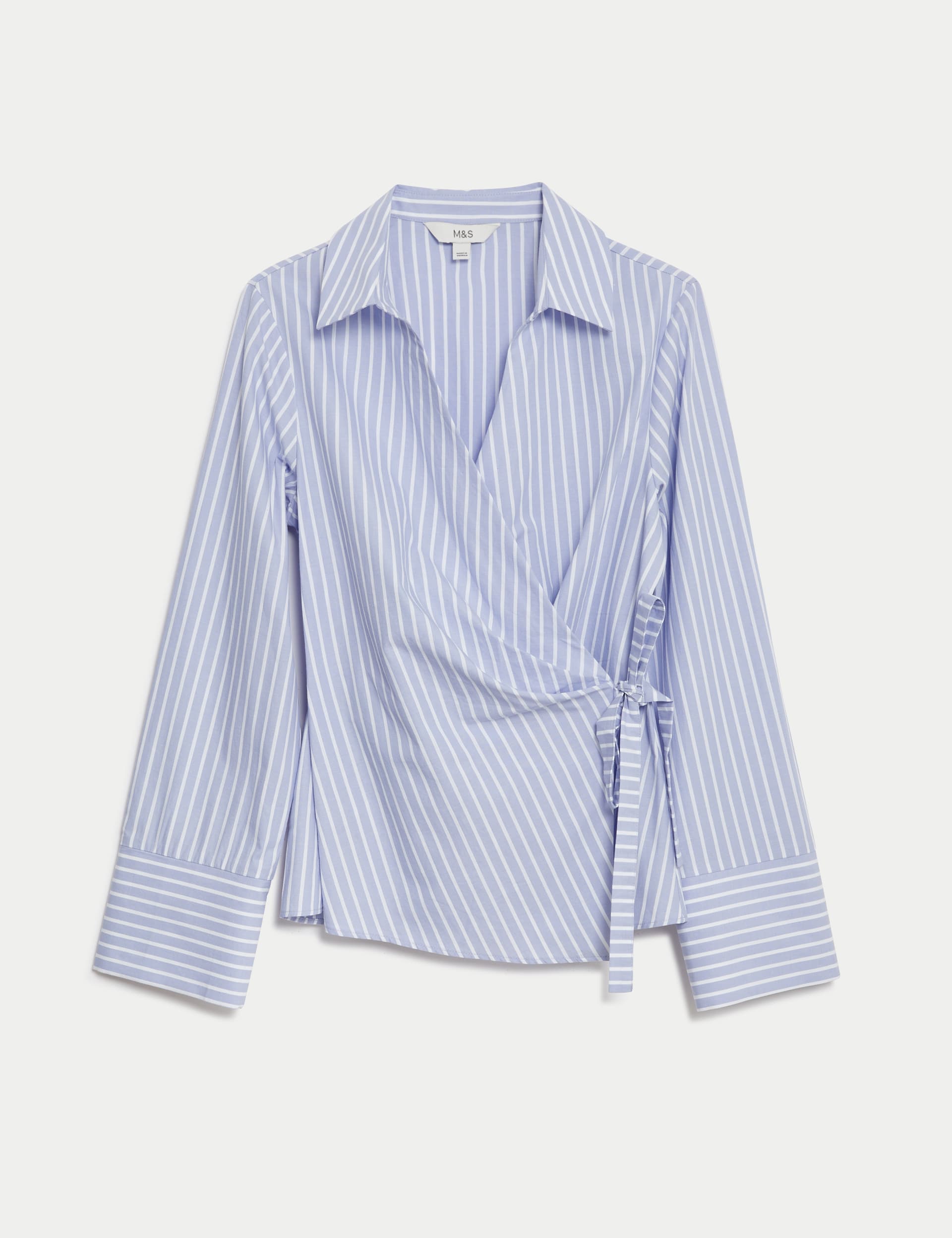 Pure Cotton Striped Tie Front Shirt