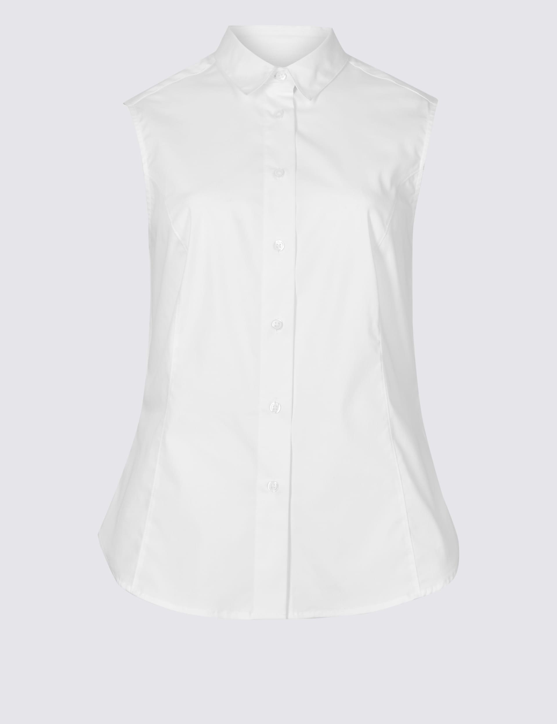 Cotton Rich Sleeveless Shirt | M&S Collection | M&S