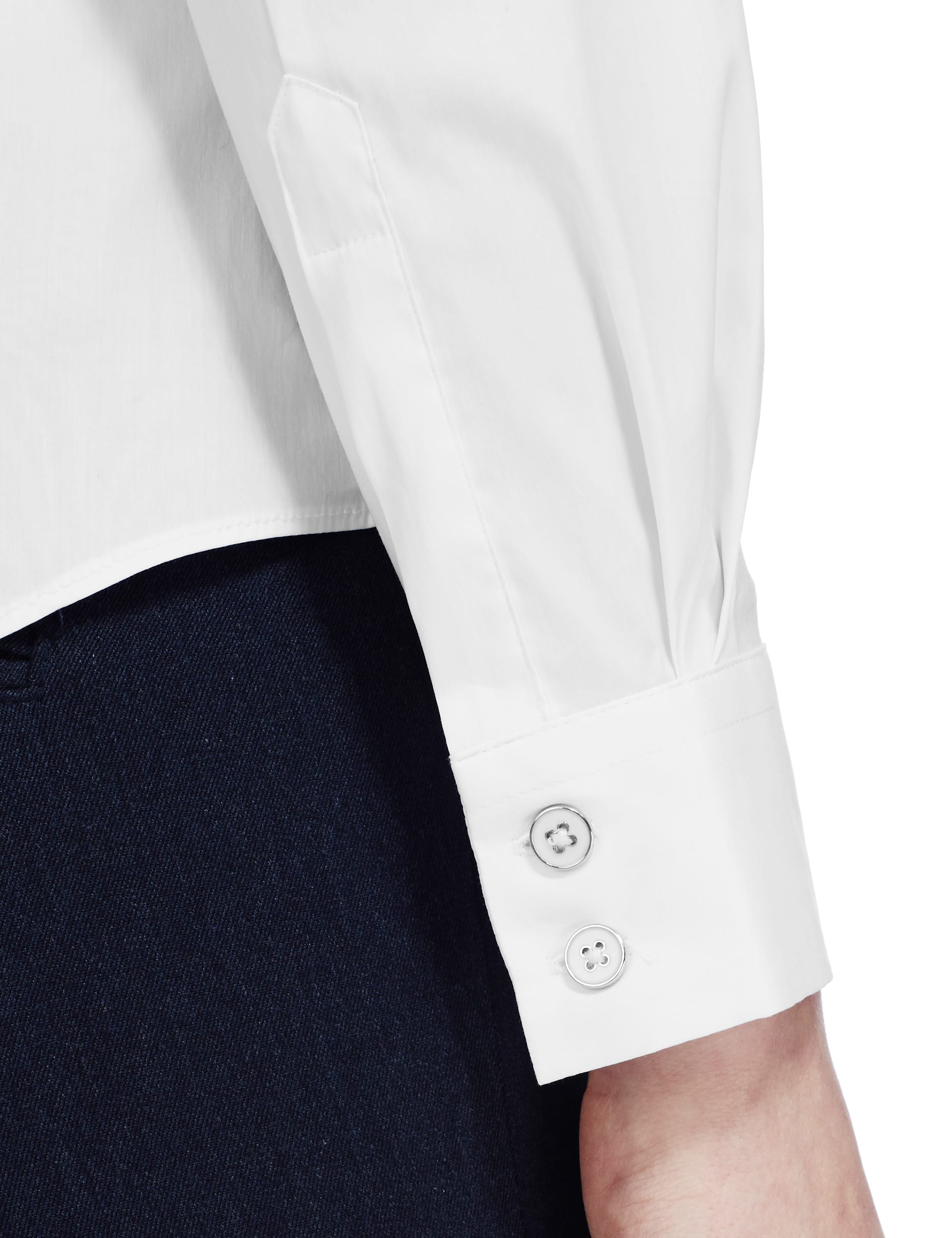Cotton Blend Corset Long Sleeve Shirt Image 2 of 7