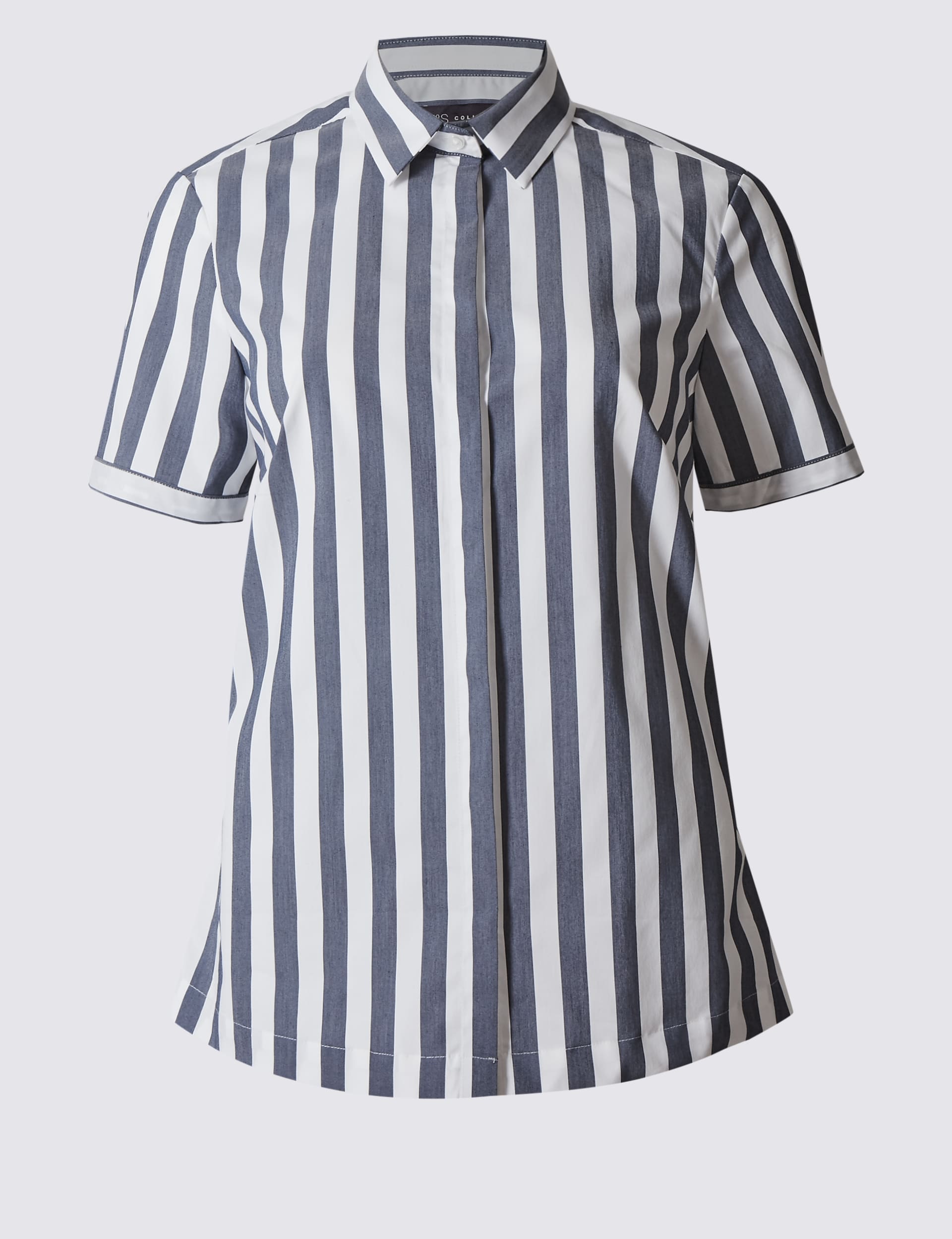 Cotton Rich Striped Fuller Bust Shirt Image 2 of 5