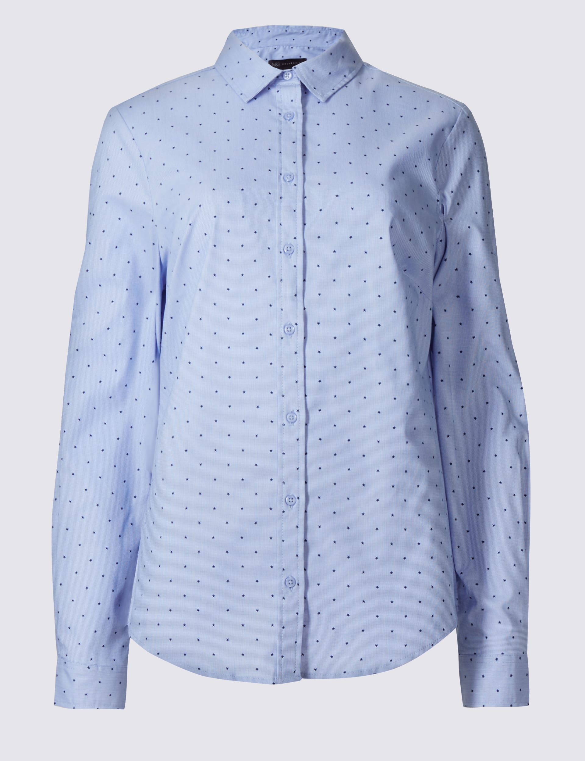 Cotton Rich Star Print Fuller Bust Shirt Image 2 of 5