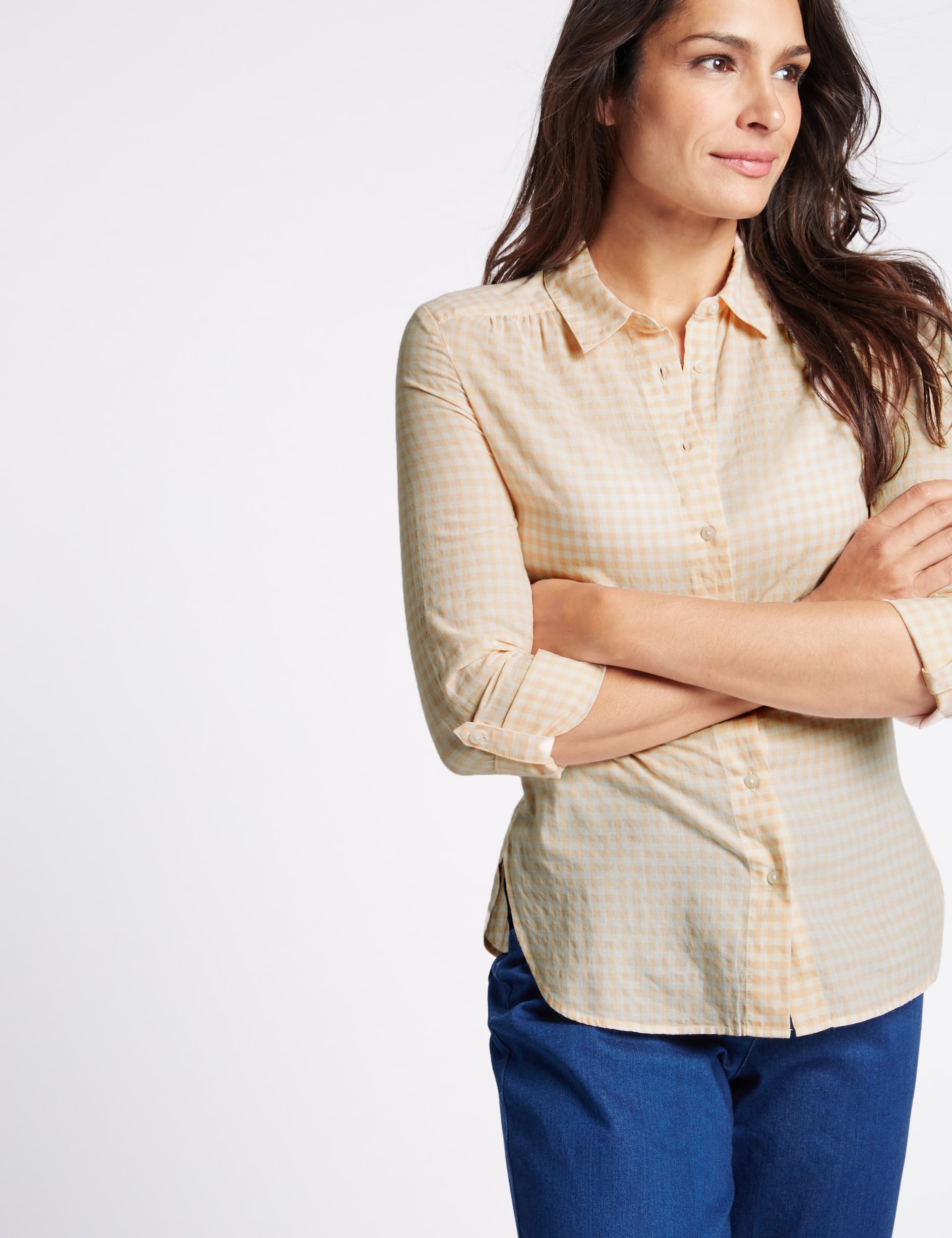 Pure Cotton Checked Long Sleeve Shirt Image 2 of 6