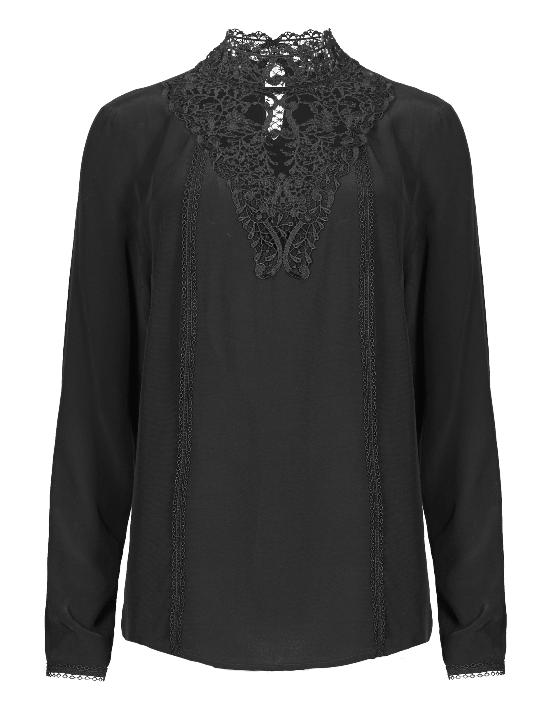 Floral Lace Funnel Neck Blouse Image 2 of 4