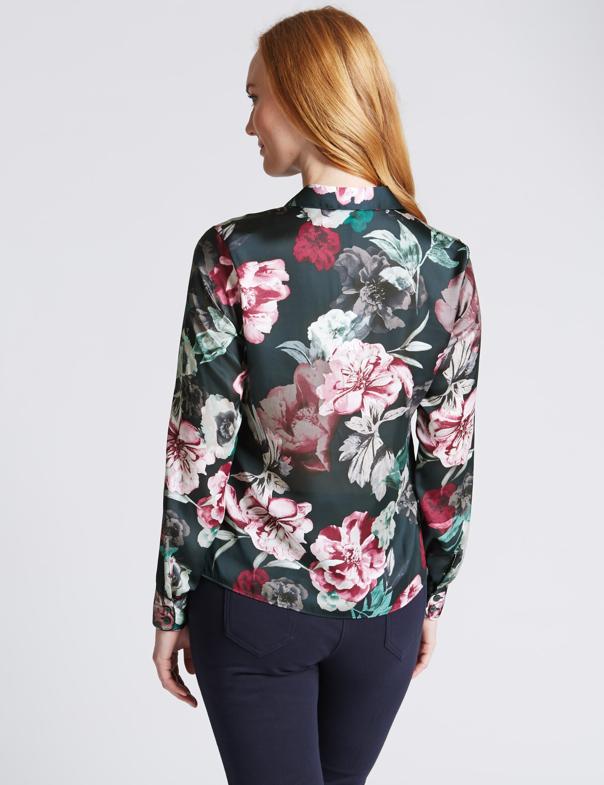 Floral Satin Blouse Image 2 of 4
