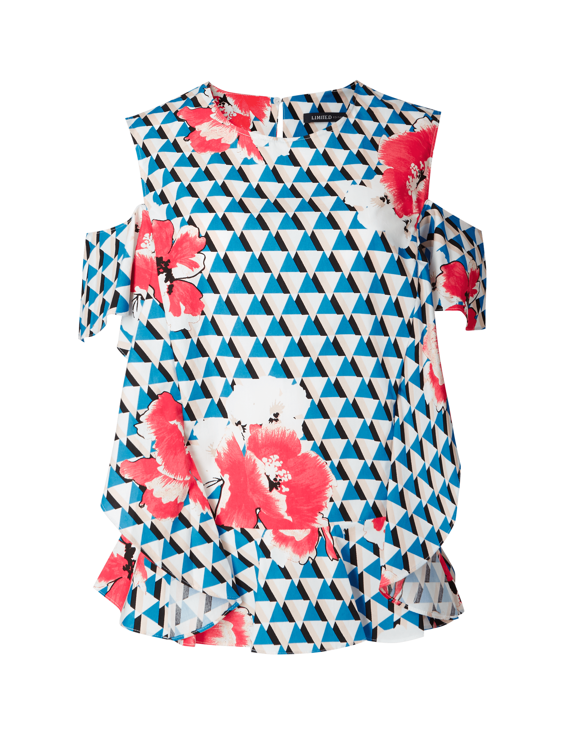 Geometric Print Cold Shoulder Shell Top Image 2 of 6