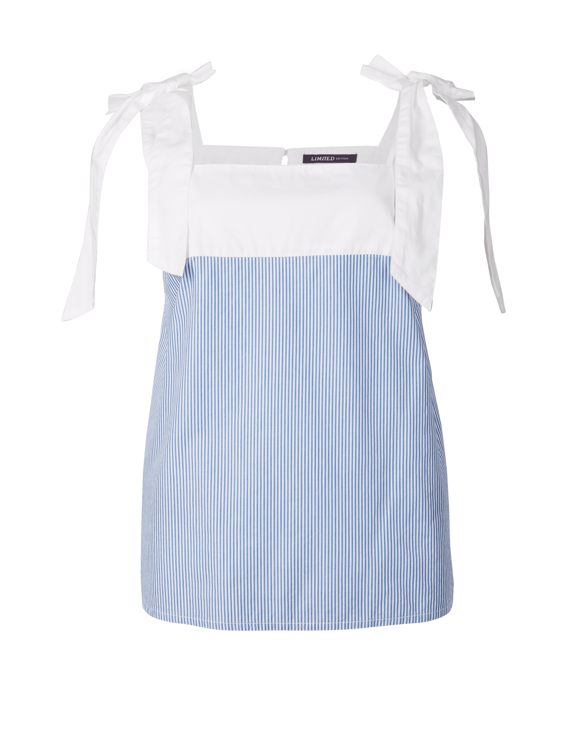 Pure Cotton Striped Poplin Tie Vest Top Image 2 of 6