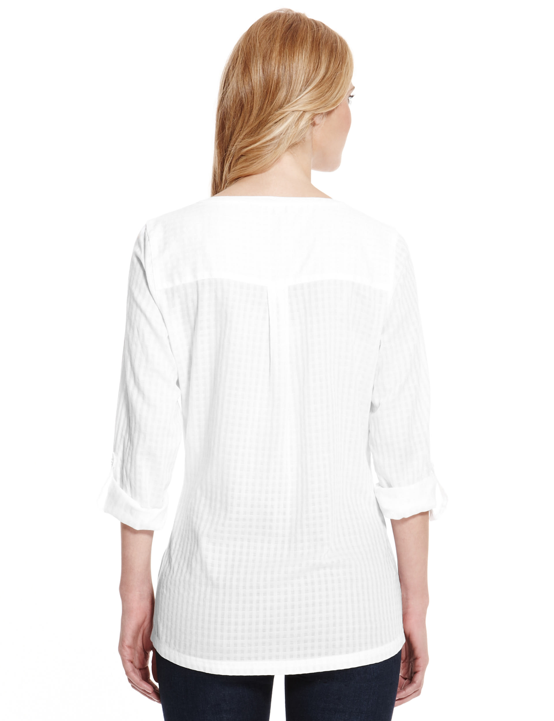 Pure Cotton Waffle Textured Top Image 2 of 6