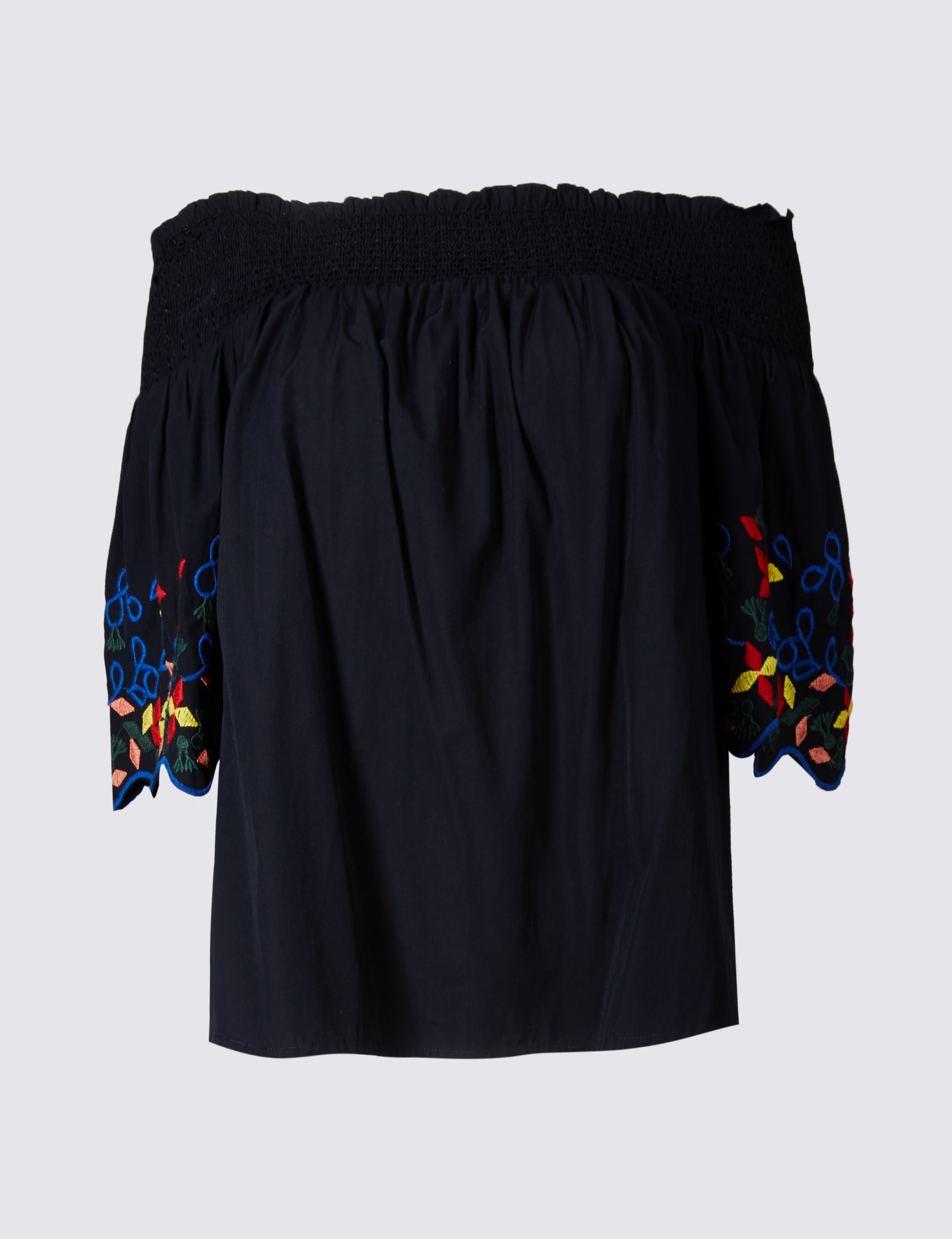 PETITE Embroidered Bardot Blouse Image 2 of 6