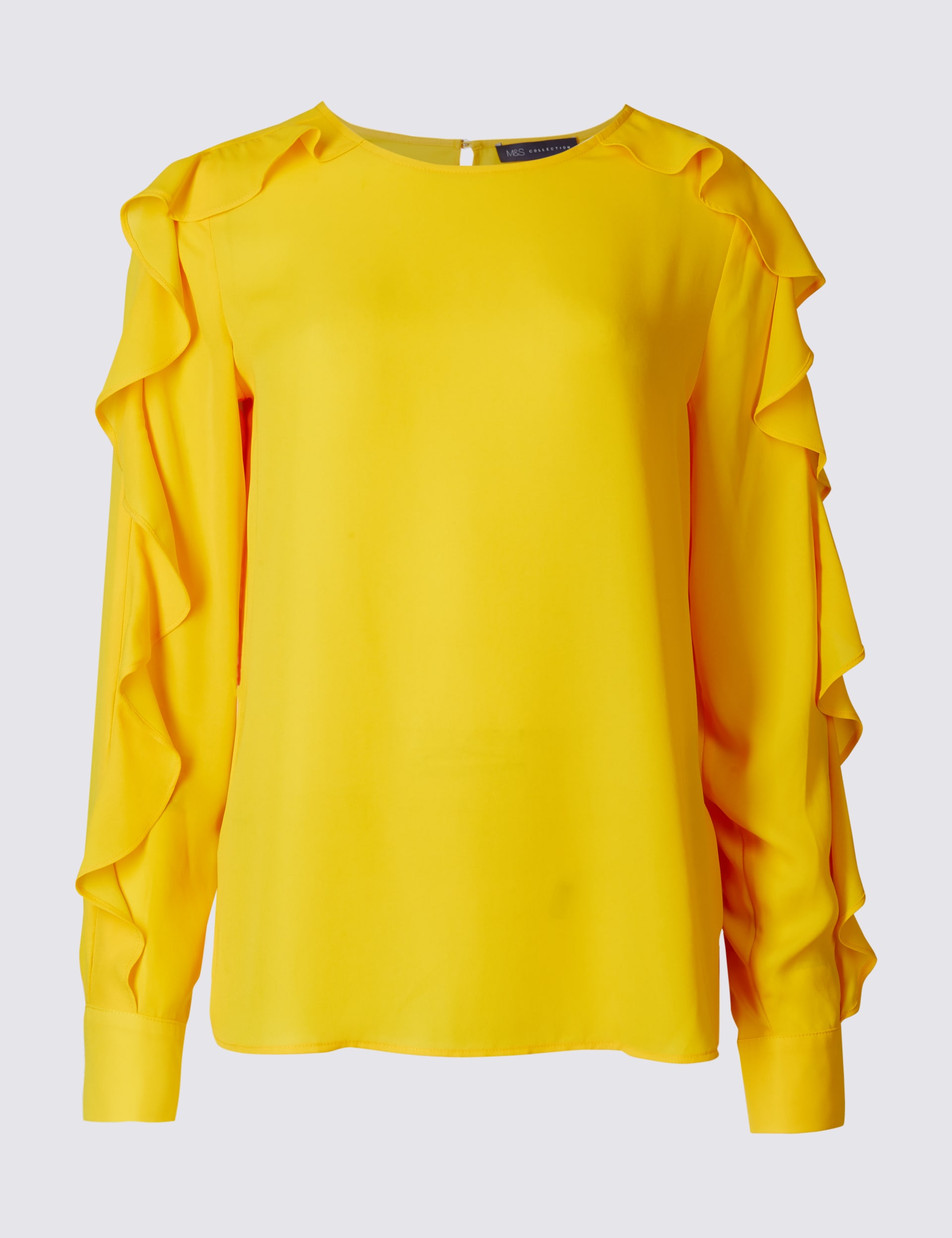 Ruffle Sleeve Round Neck Blouse Image 2 of 6
