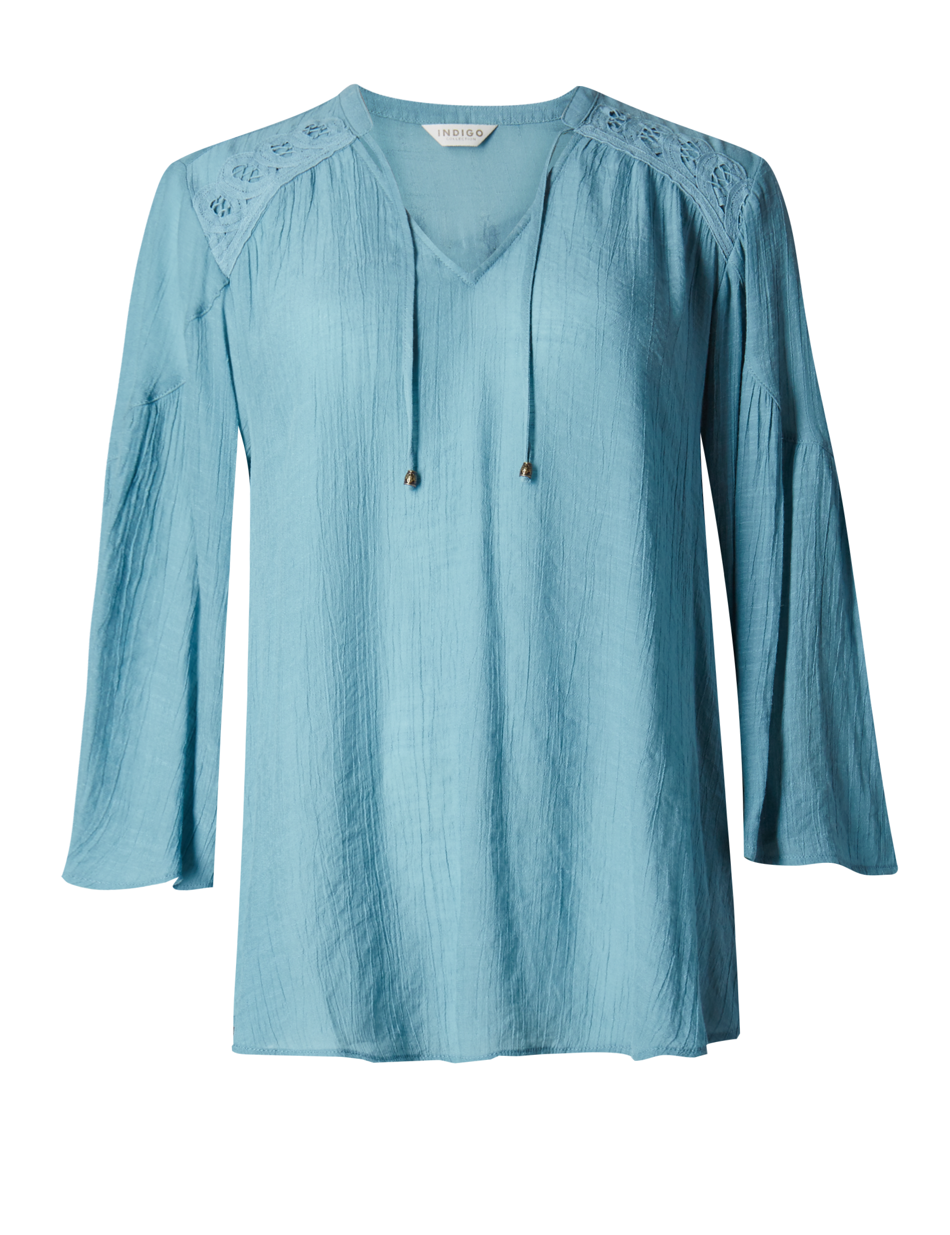 Eyelet Trim Blouses Image 2 of 4