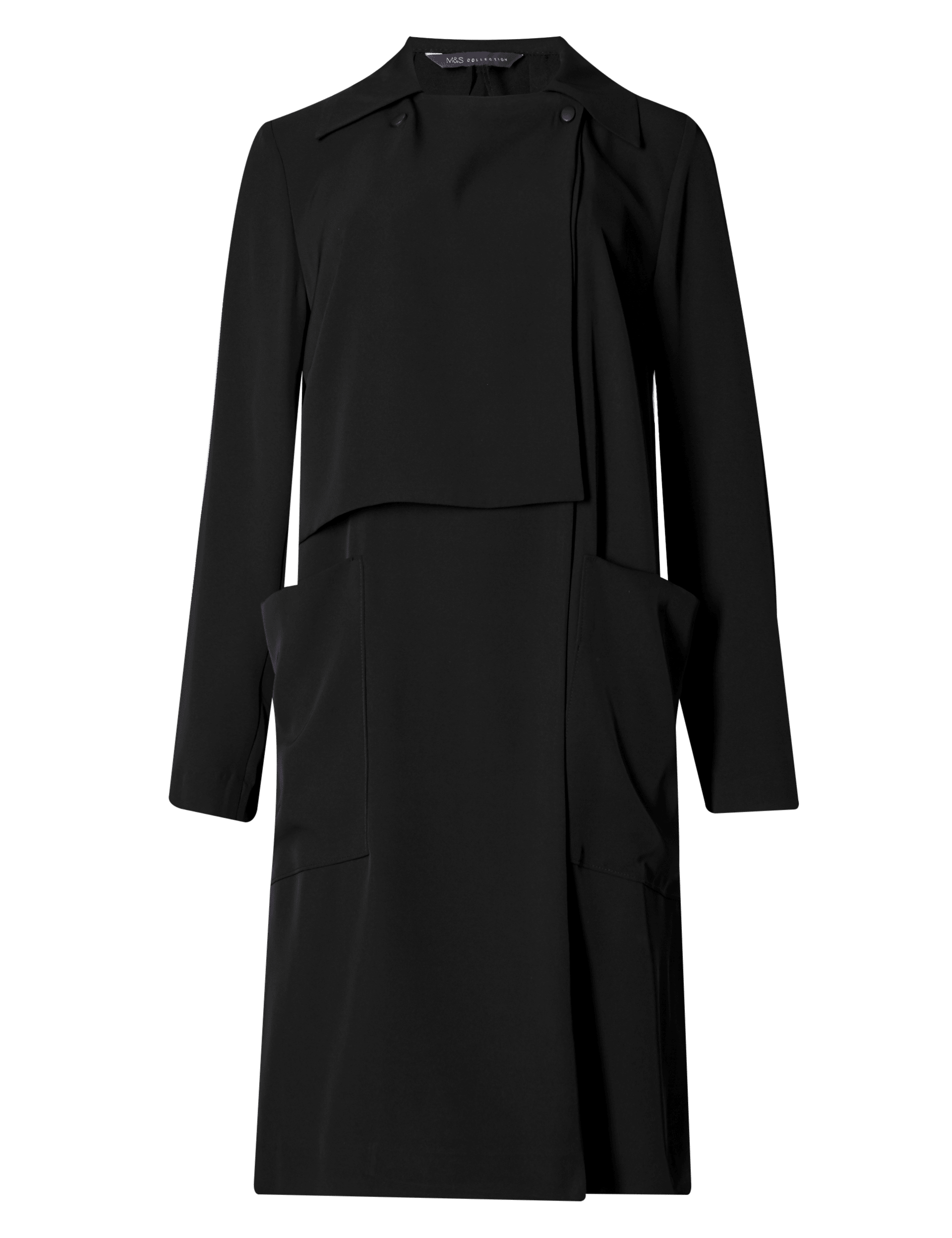 Double Breasted Drape Coat Image 2 of 4