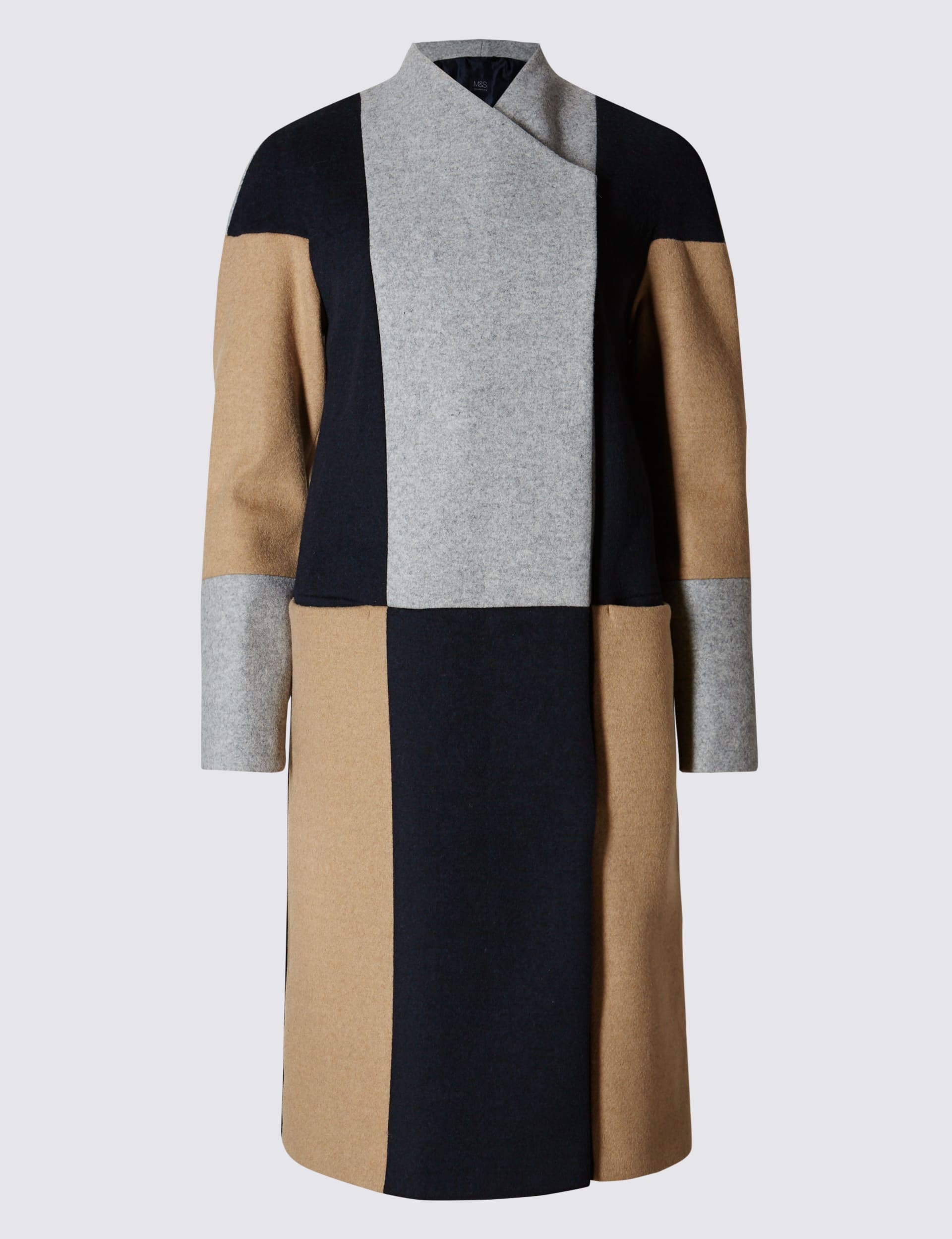 Colour Block Blanket Coat with Stormwear M S Collection M S