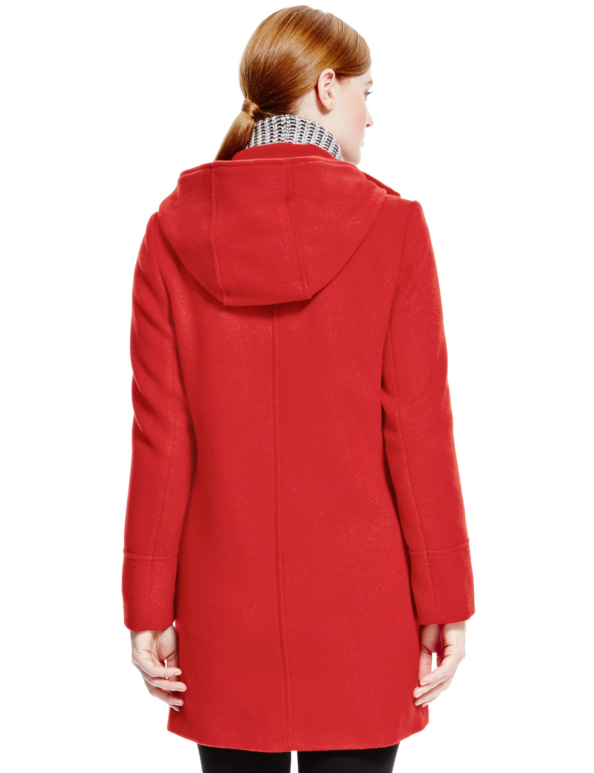 Hooded Duffle Coat with Wool M S Collection M S