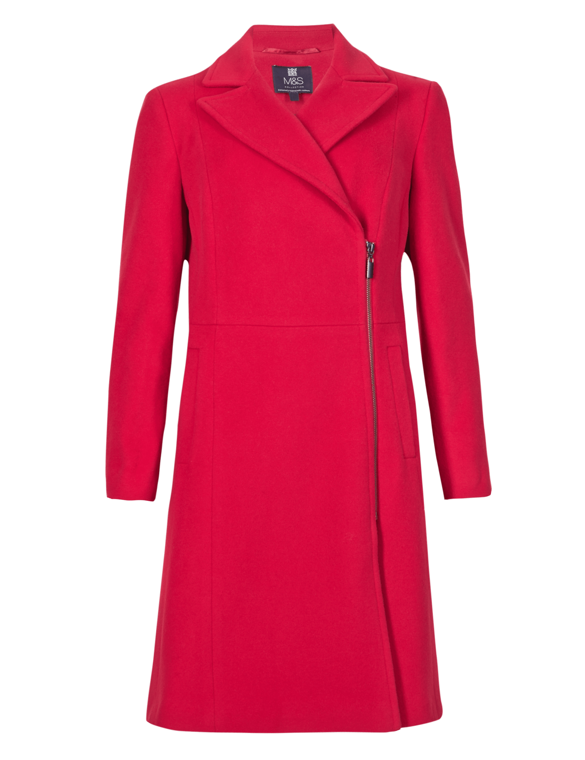 Wool Blend Biker Coat with Cashmere Image 2 of 3