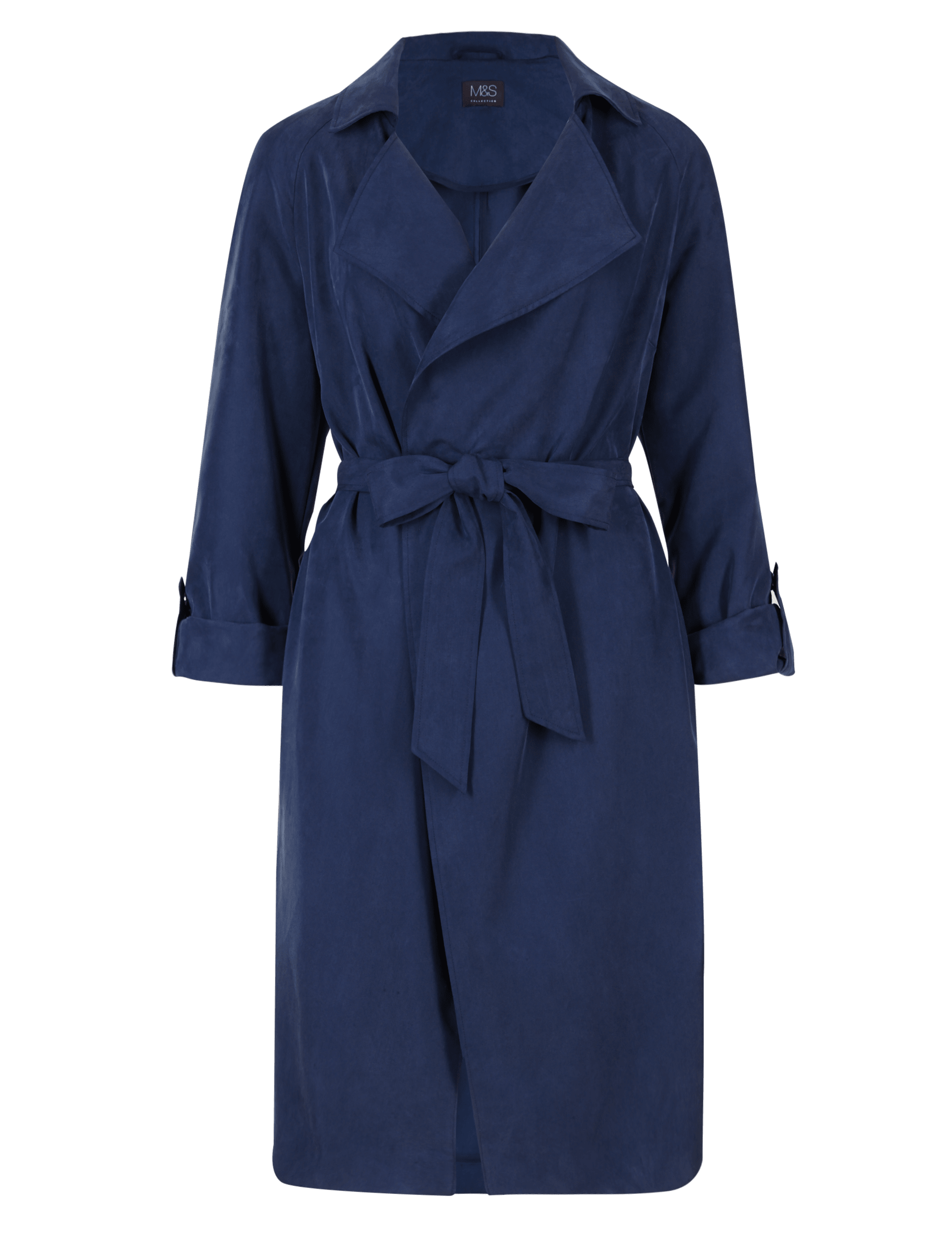 Belted Turn Up Sleeve Drape Mac Image 2 of 4