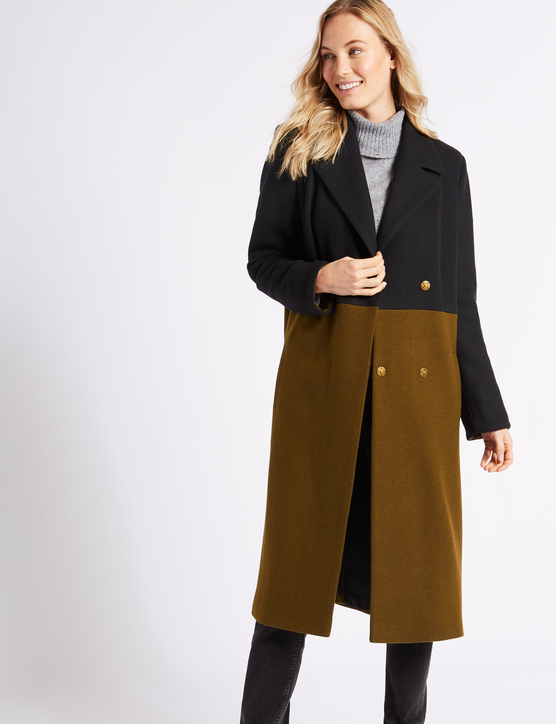 Colour Block Coat Image 2 of 5