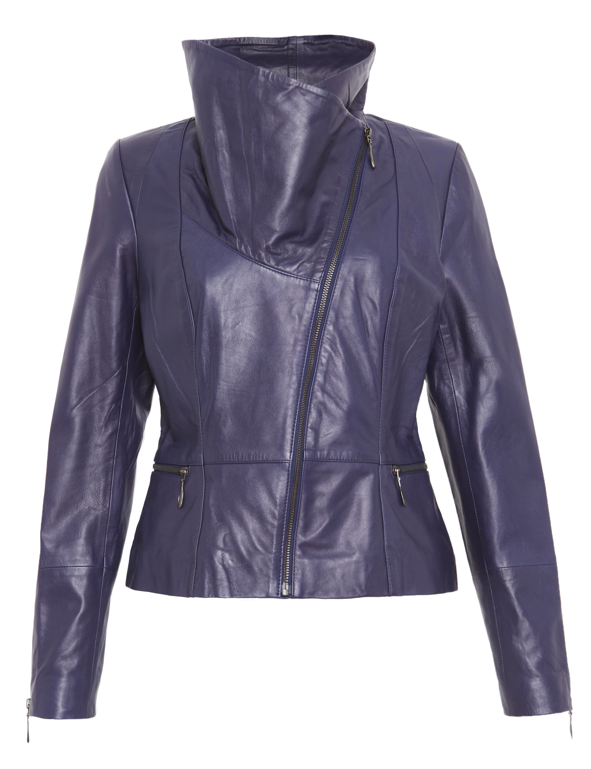 Twiggy for M&S Collection Leather Biker Jacket Image 2 of 8