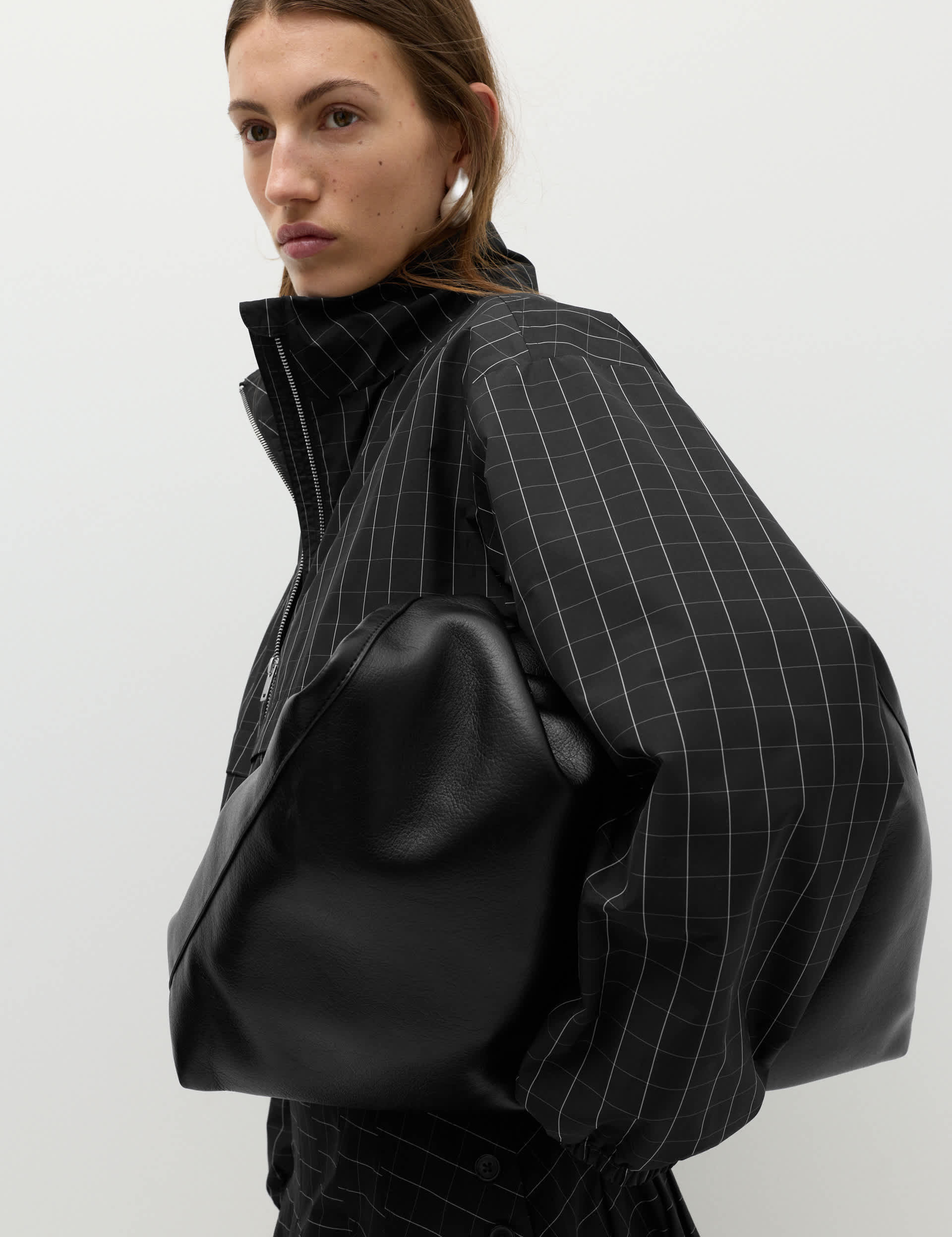 Checked Funnel Neck Windbreaker Jacket by M&S