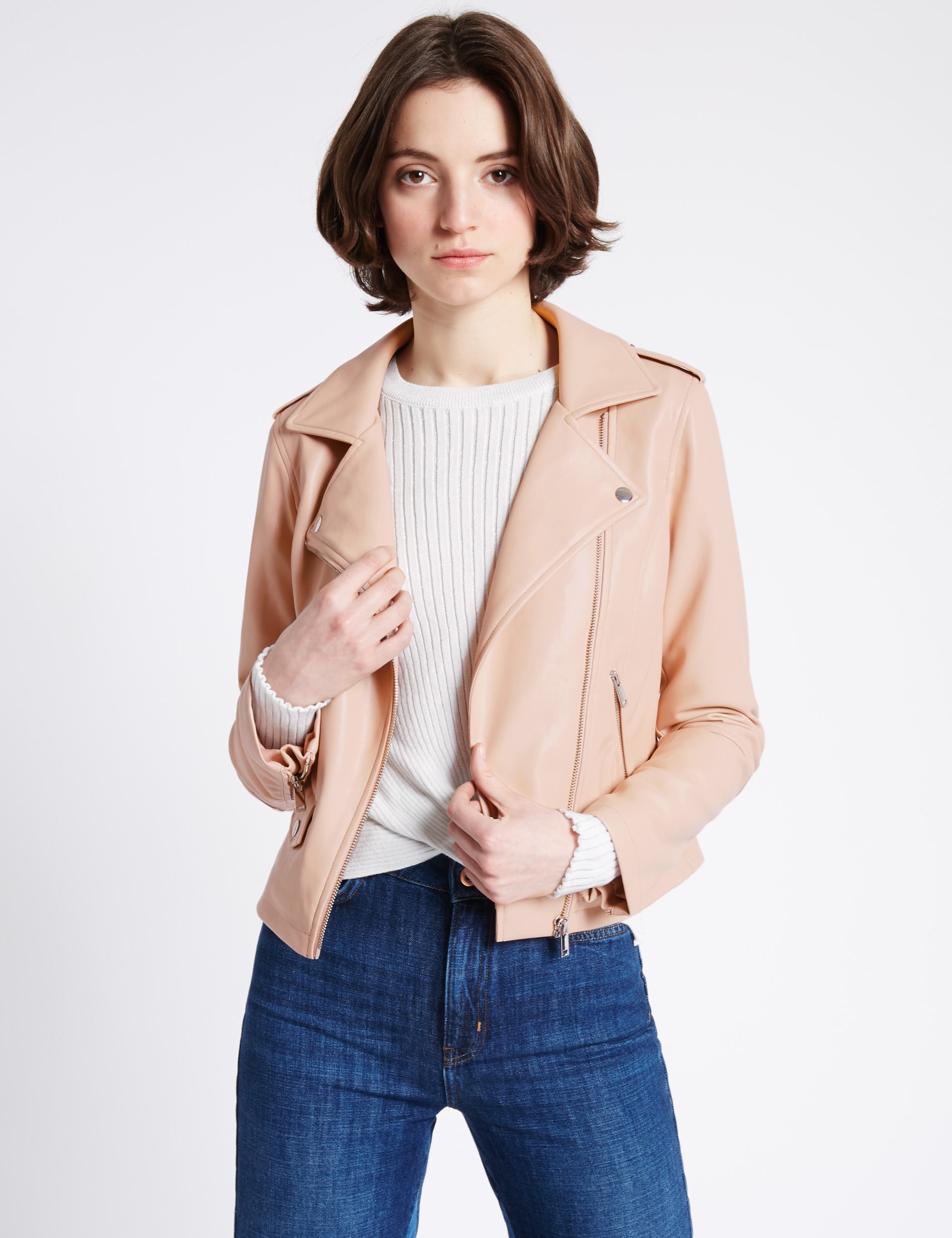 Faux Leather Biker Jacket Limited Edition M S