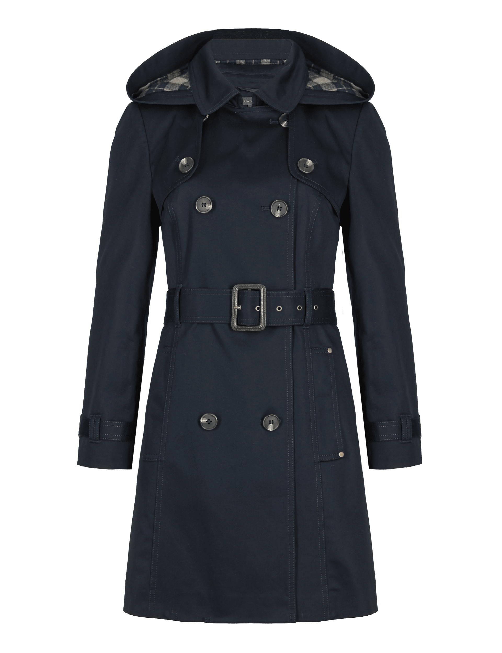 PETITE Pure Cotton Hooded Belted Trench Coat with Stormwear M S Collection M S