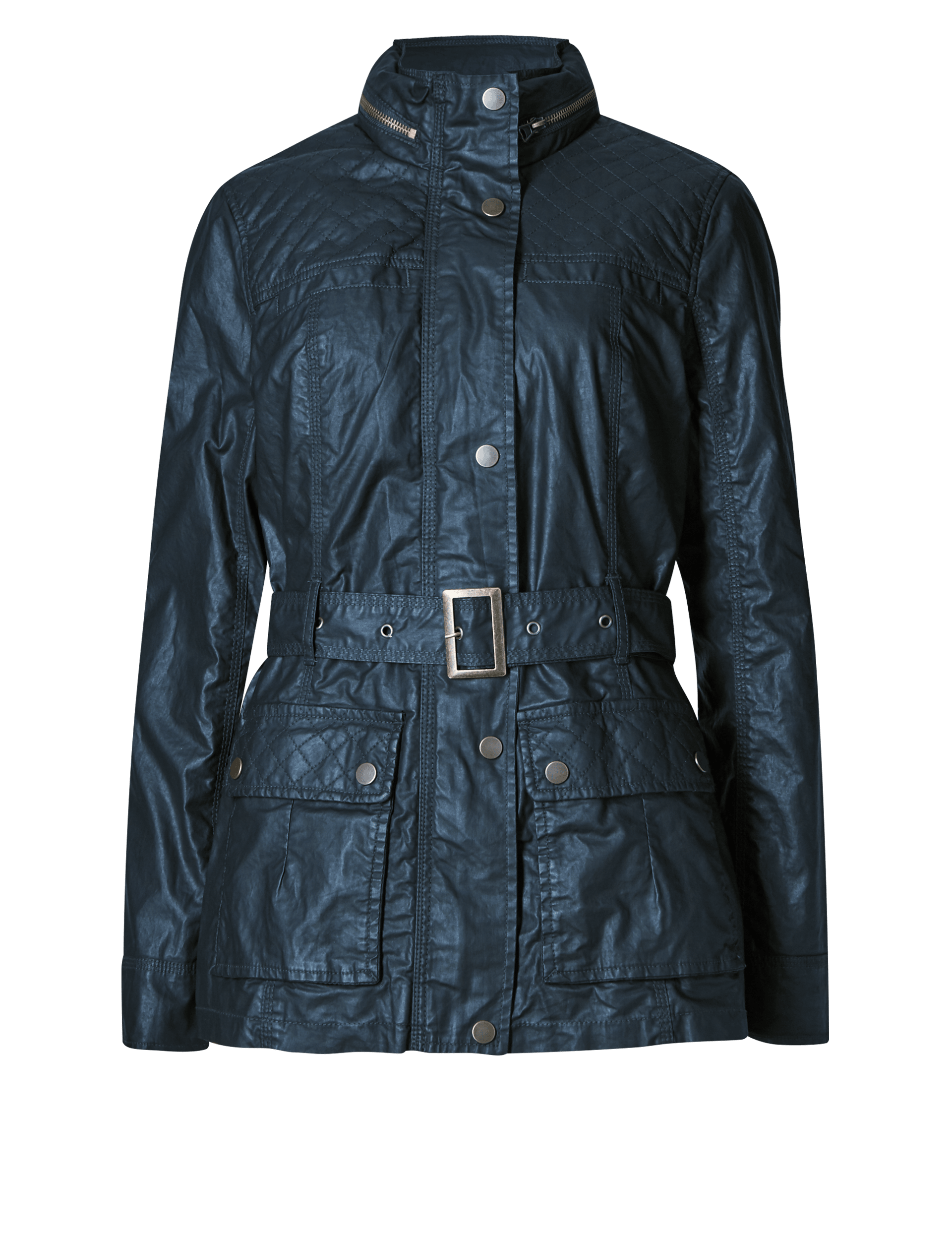 Waxy Two Pocket Hodded Parka Jacket Image 2 of 5