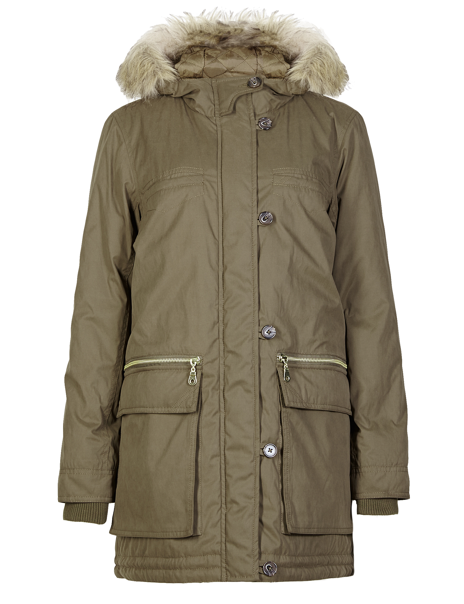 Detachable Faux Fur Trim Parka Image 2 of 6