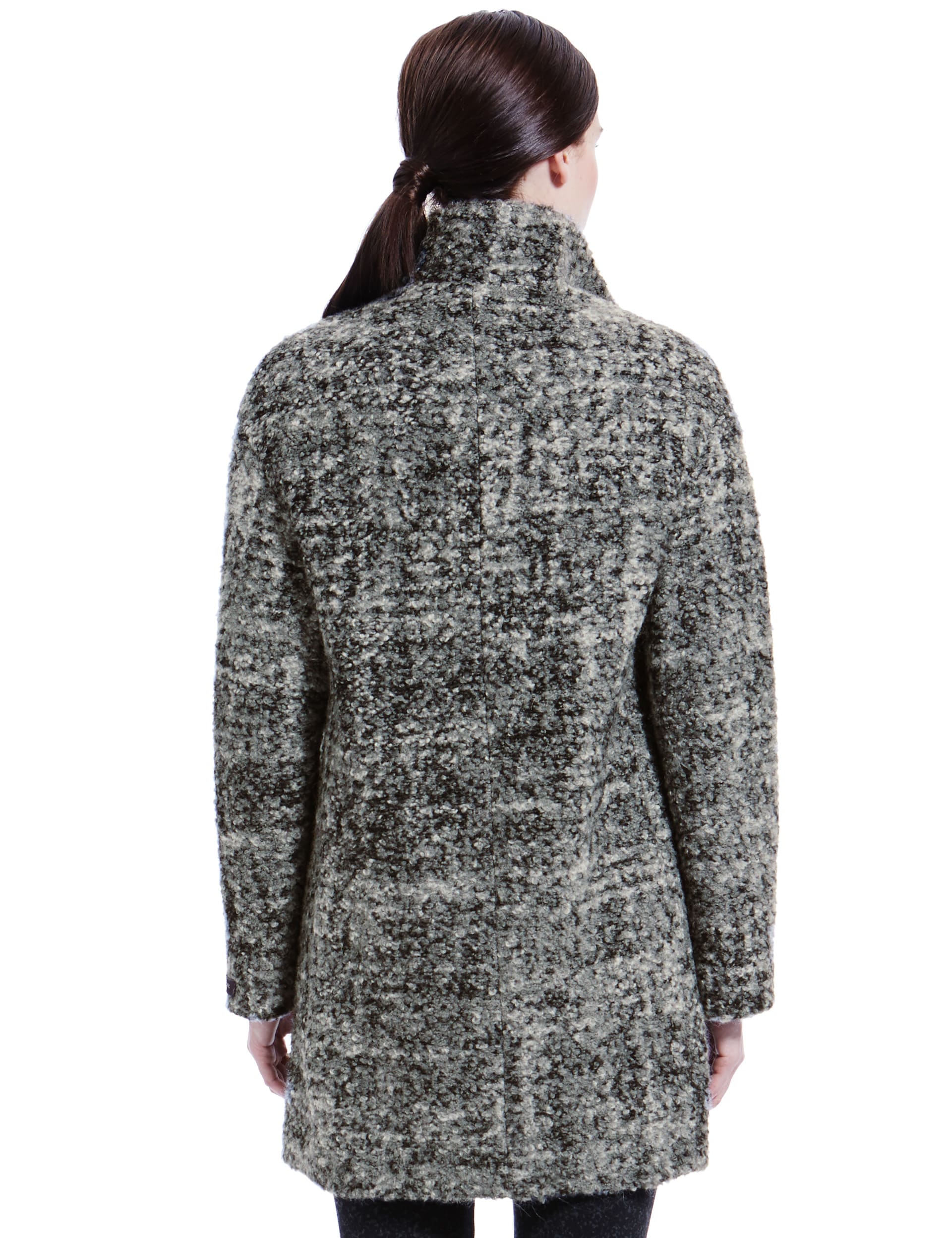 Oversized  Bouclé Cocoon Coat with Wool Image 2 of 5