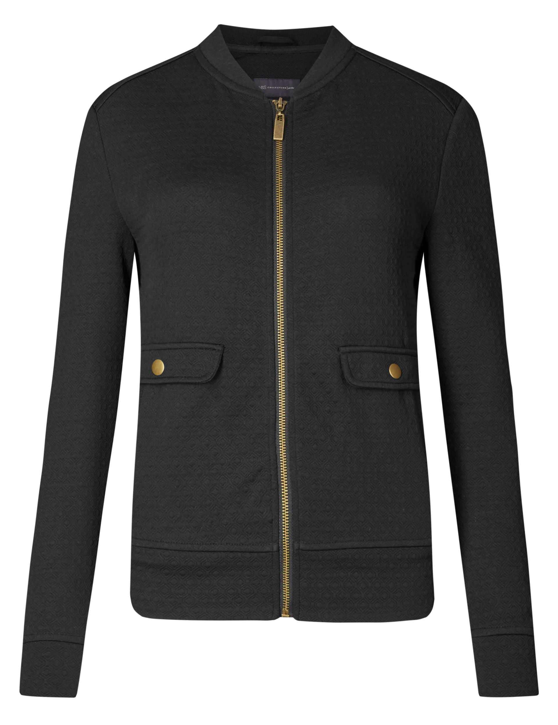 PETITE Textured Bomber Jacket Image 2 of 5