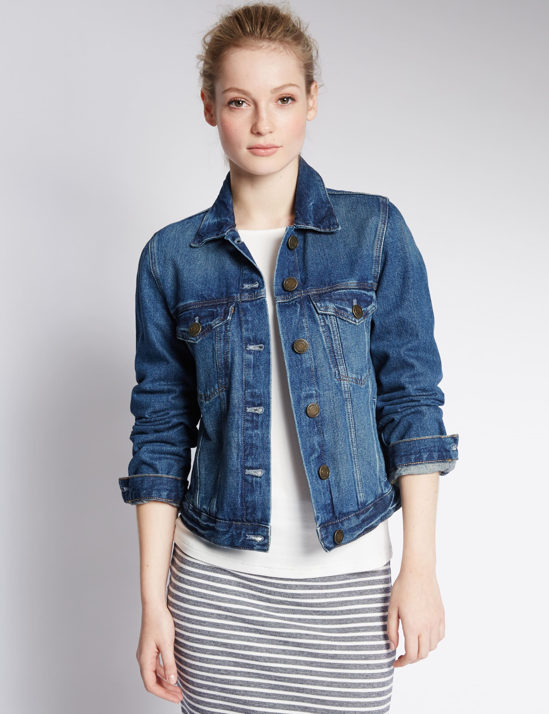 Marks and spencer petite denim jacket store