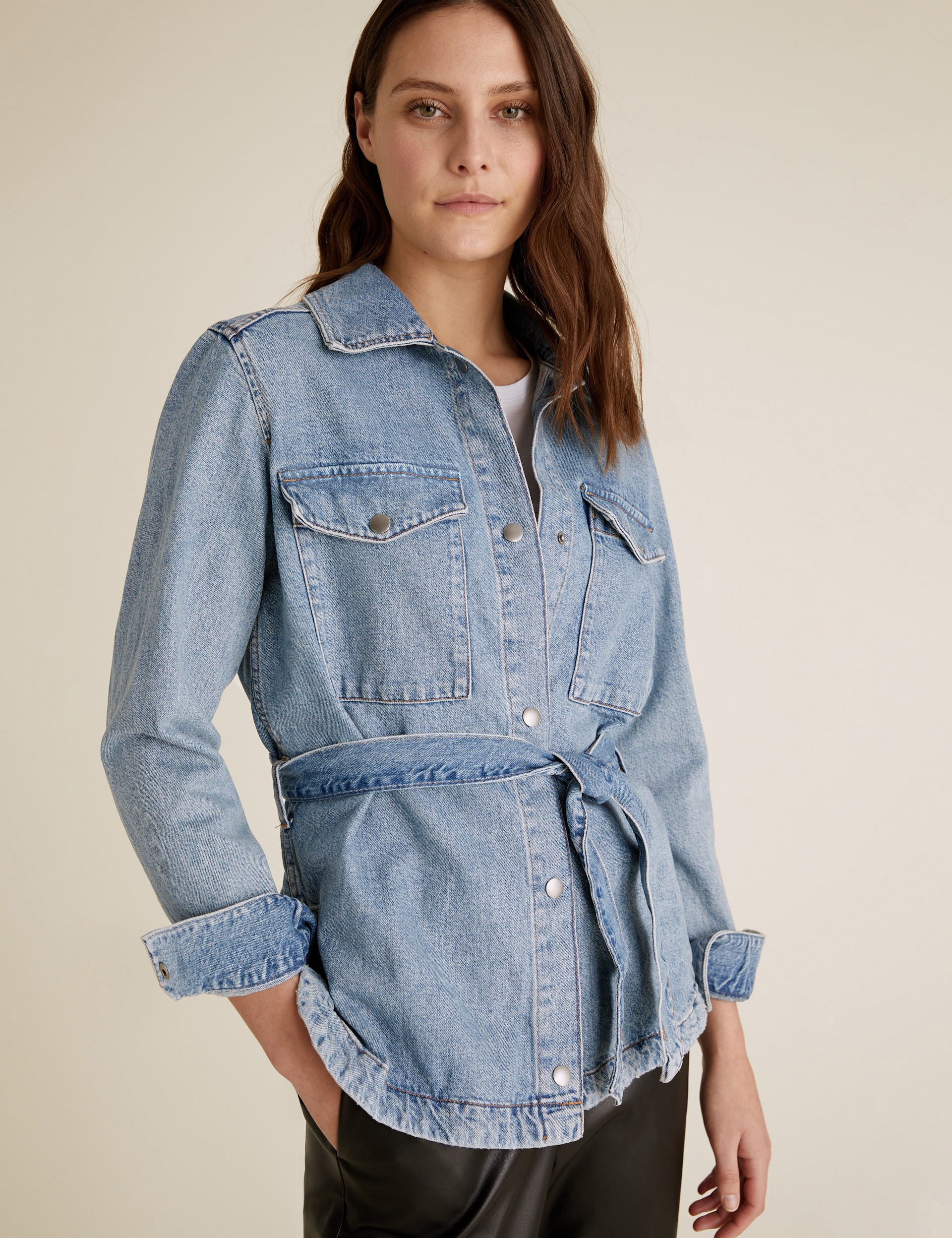 Denim Belted Utility Jacket | M&S Collection | M&S