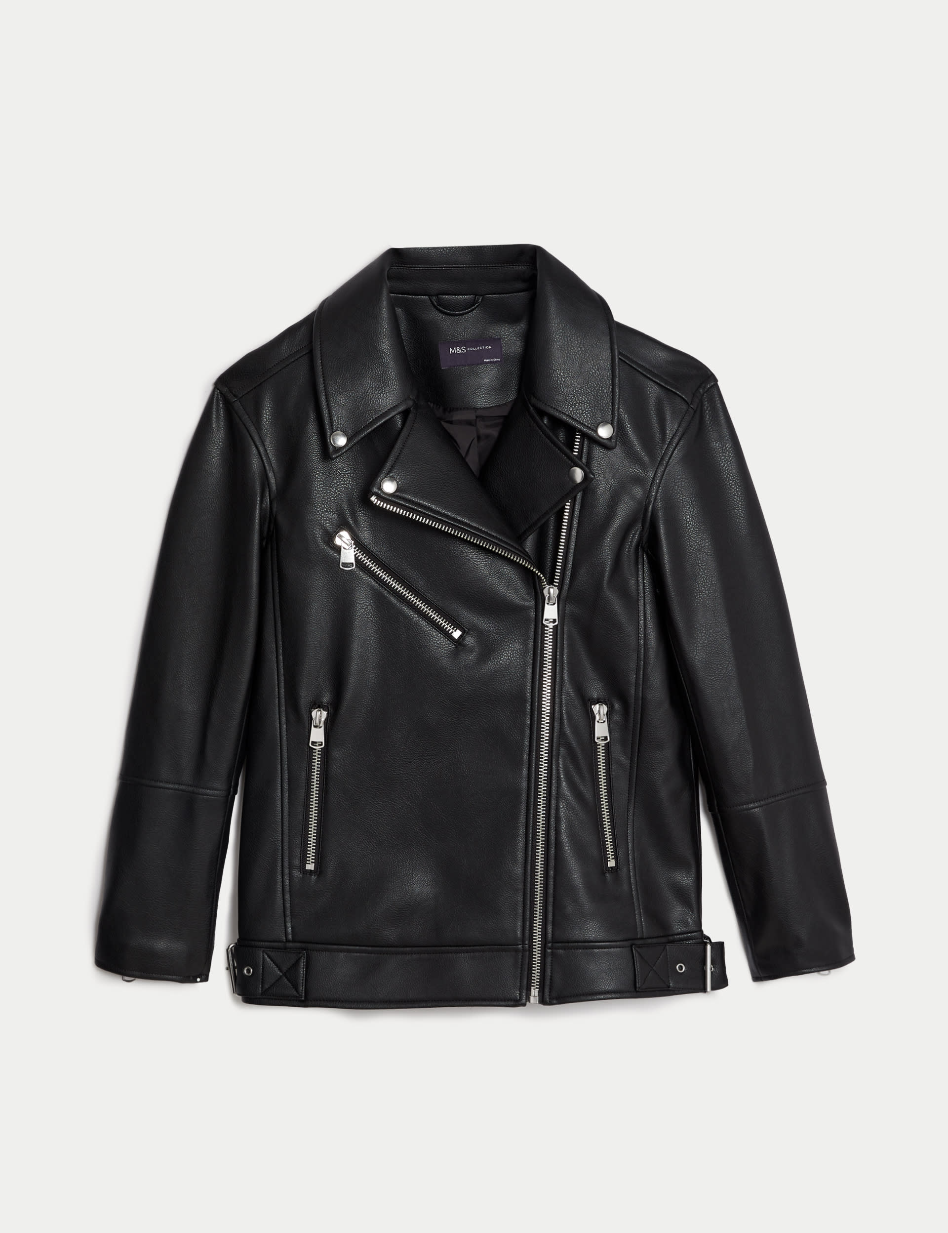 Faux Leather Girlfriend Biker Jacket