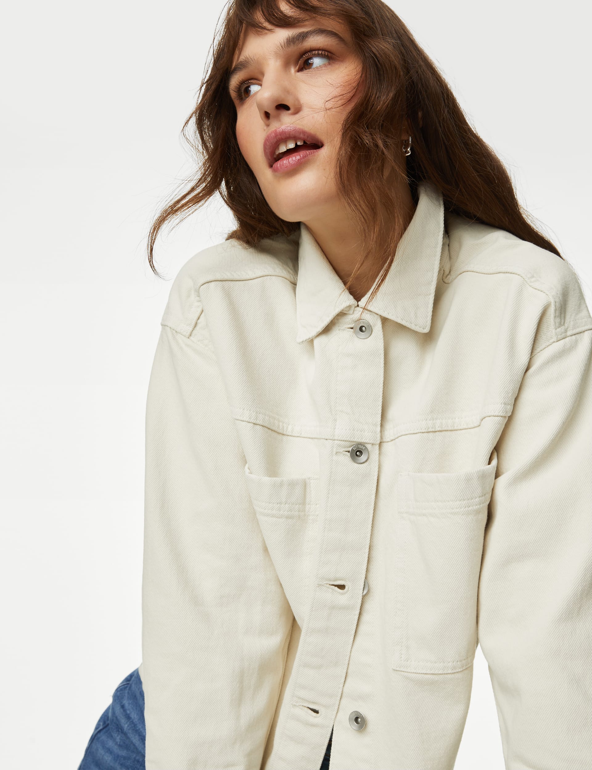 Pure Cotton Denim Relaxed Shacket | M&S Collection | M&S