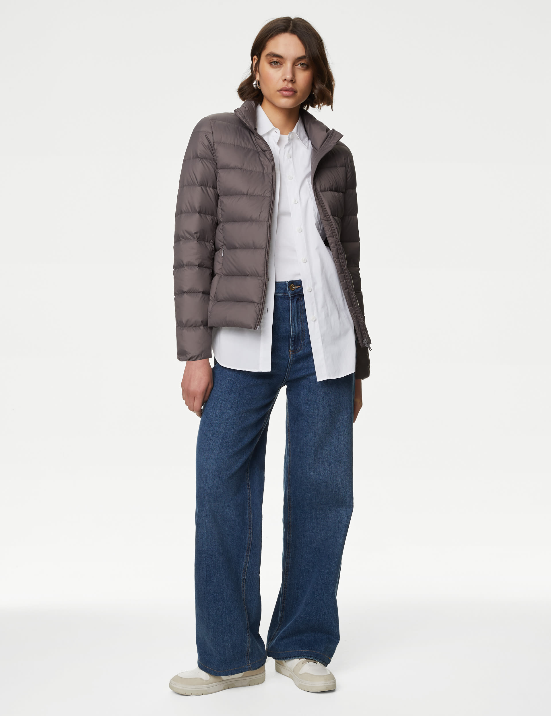 Feather & Down Quilted Packaway Puffer Jacket | M&S Collection | M&S