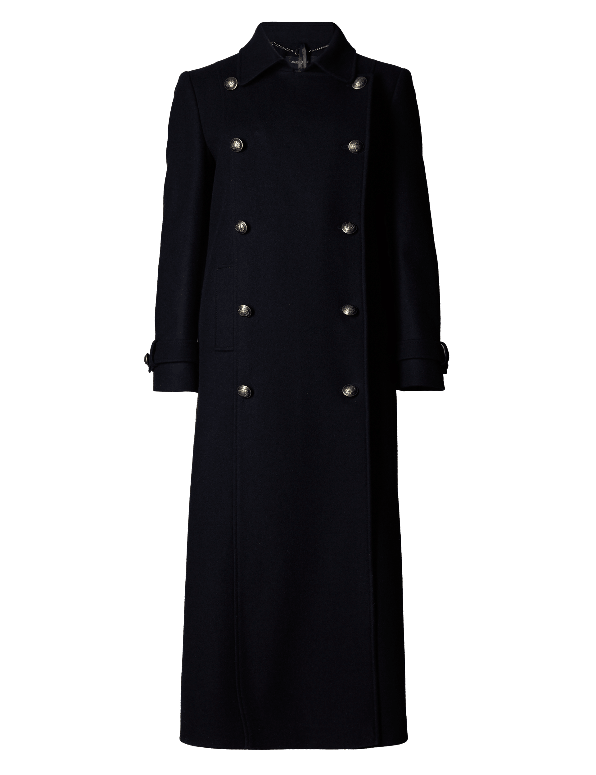 Black wool military coat online