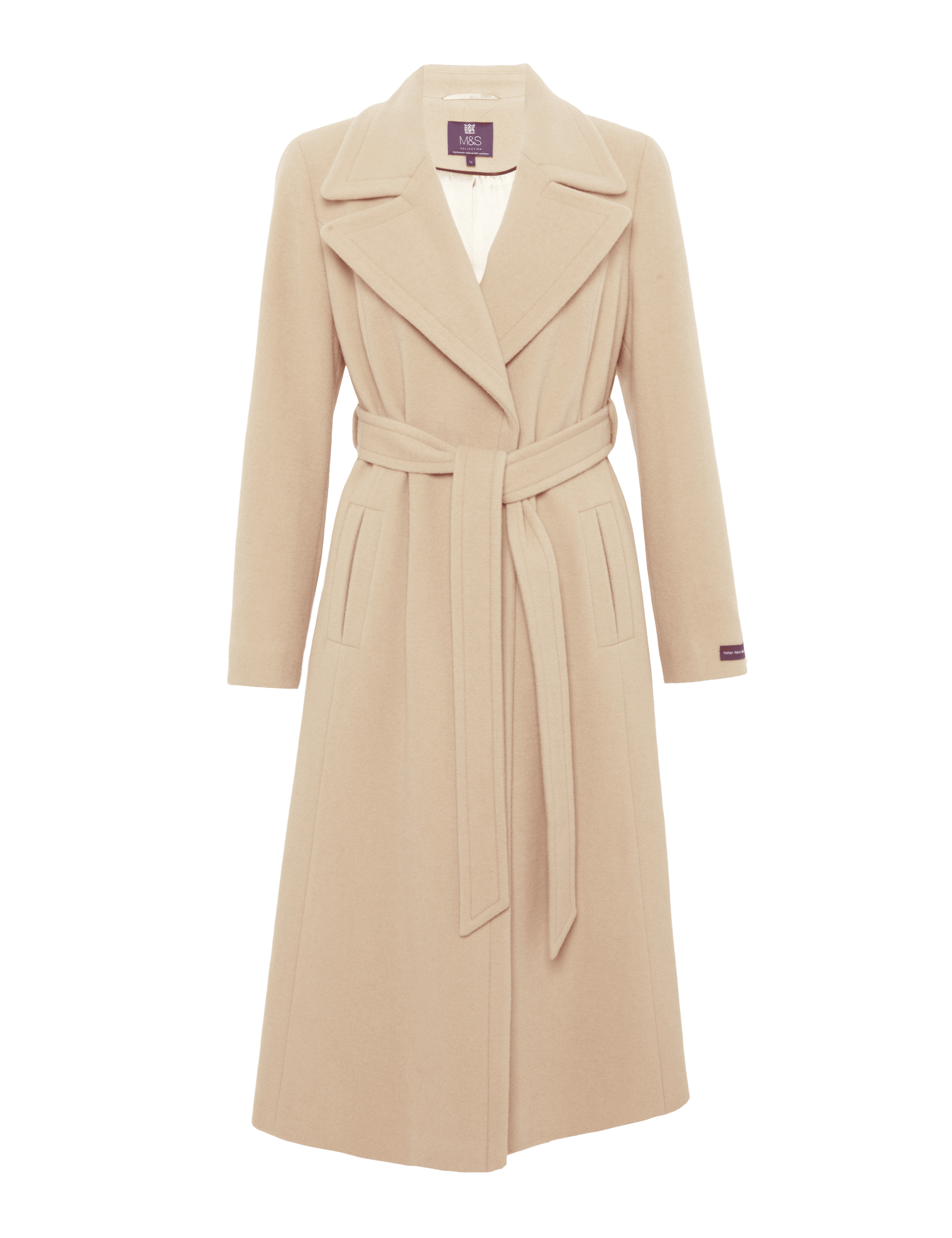 Long belted wrap coat hotsell