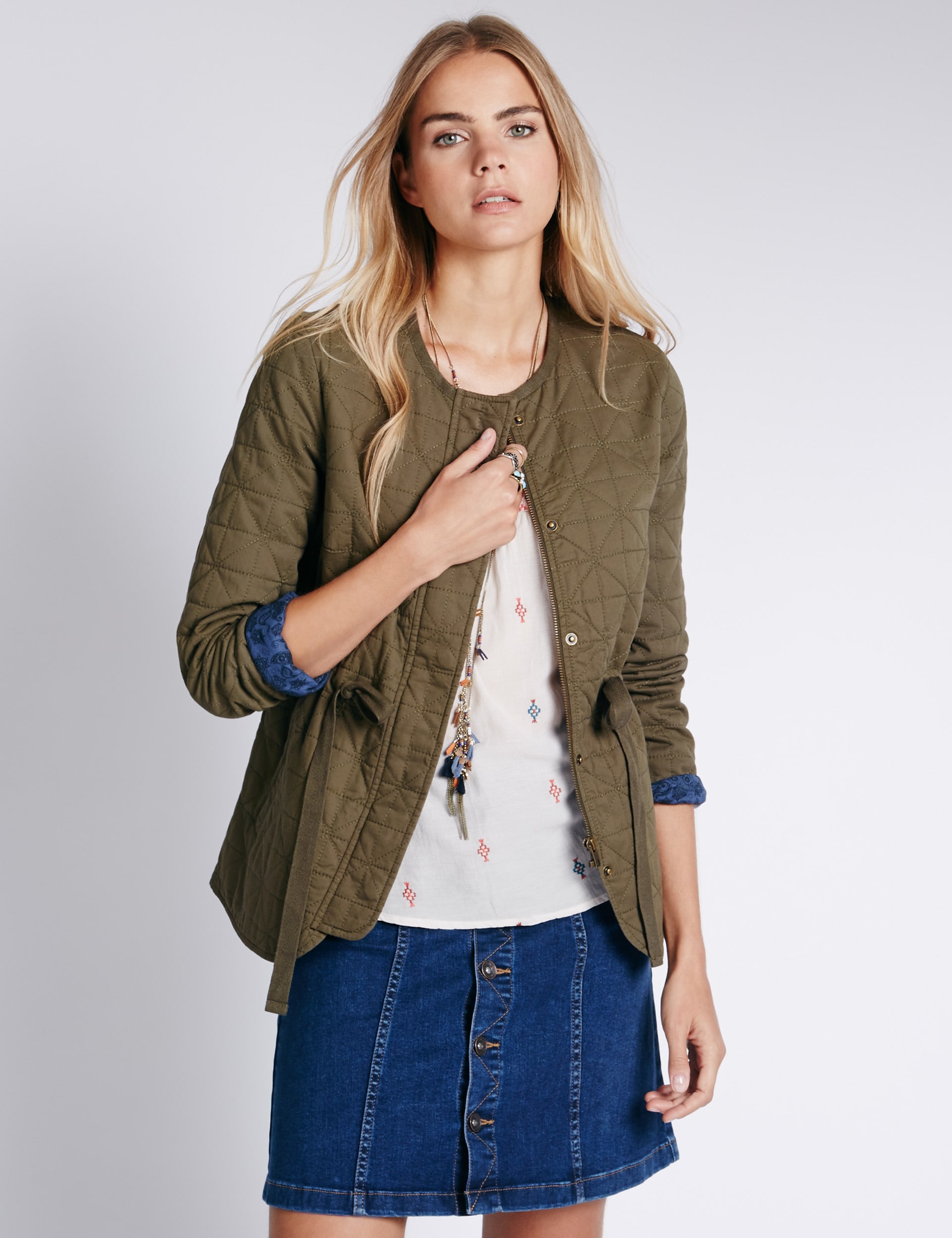 Pure Cotton Quilted Jacket Image 2 of 3