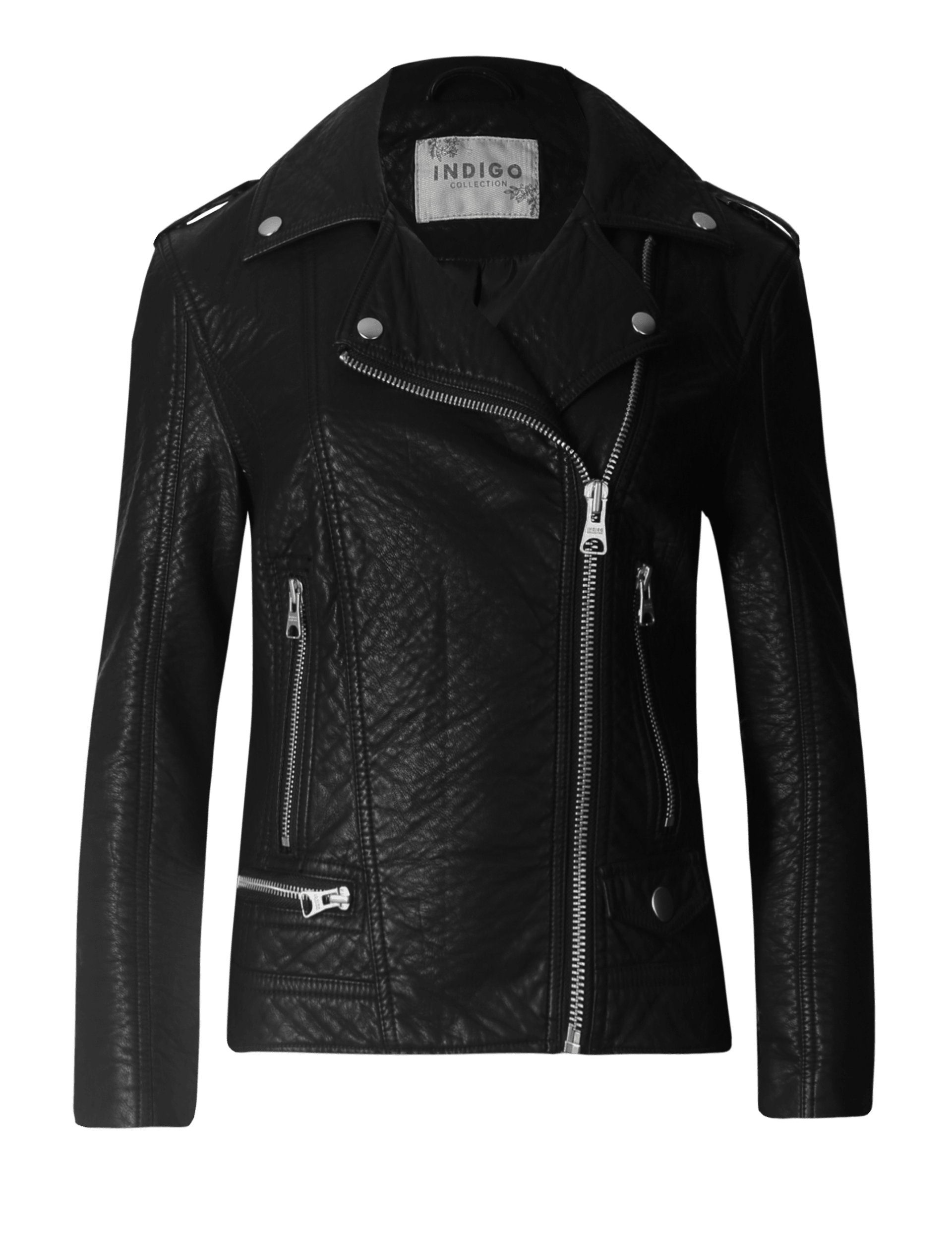 Faux Leather Biker Jacket Image 2 of 5
