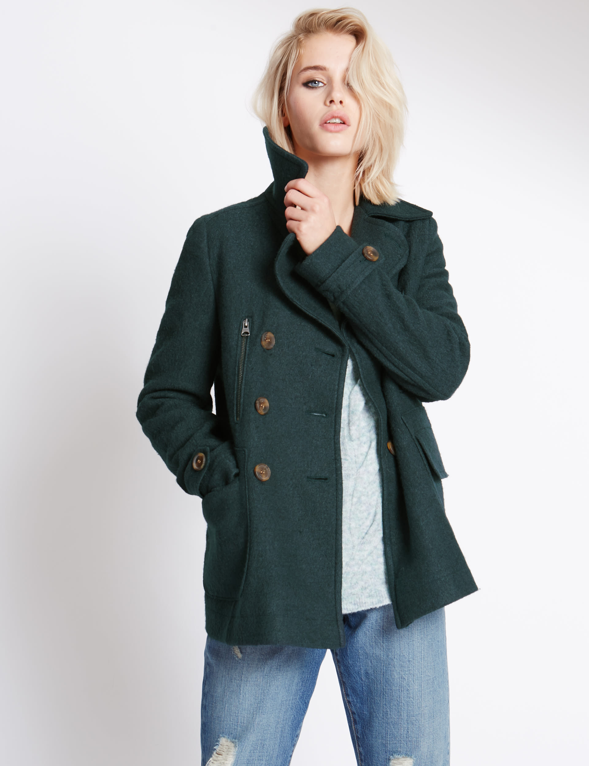 Wool Blend Peacoat Image 2 of 5