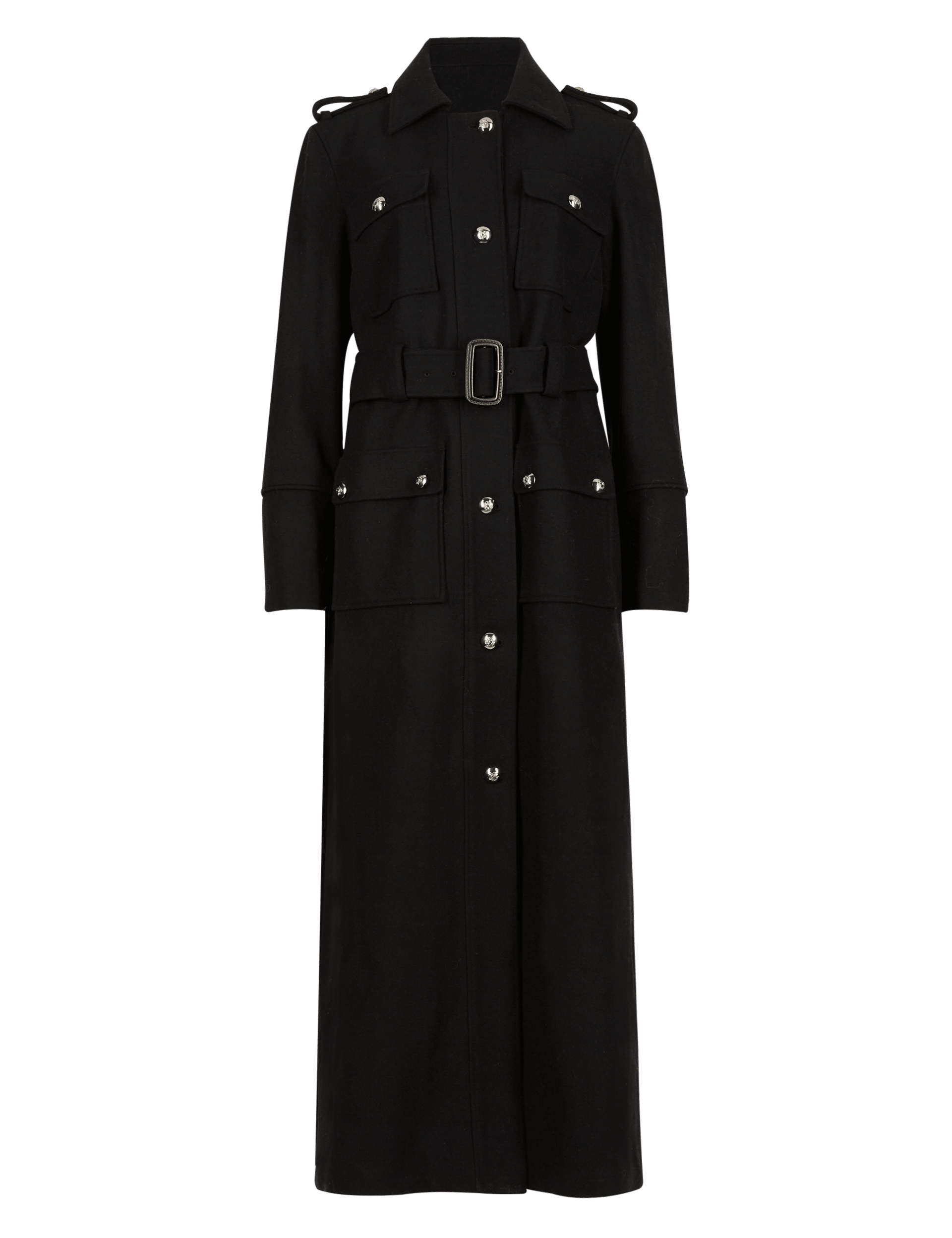 Wool Blend Military Coat Twiggy M S