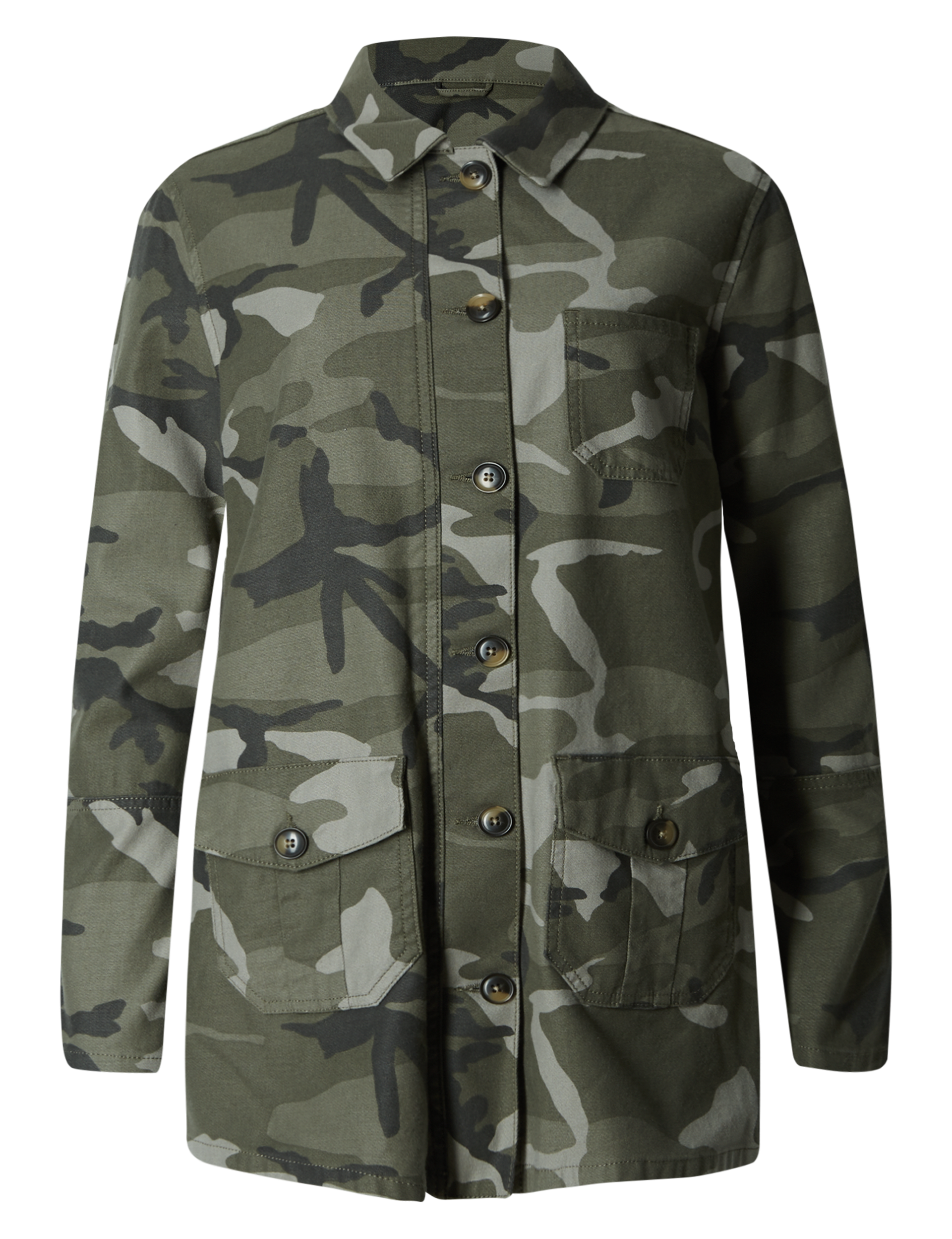 Camouflage Print Denim Jacket Image 2 of 5
