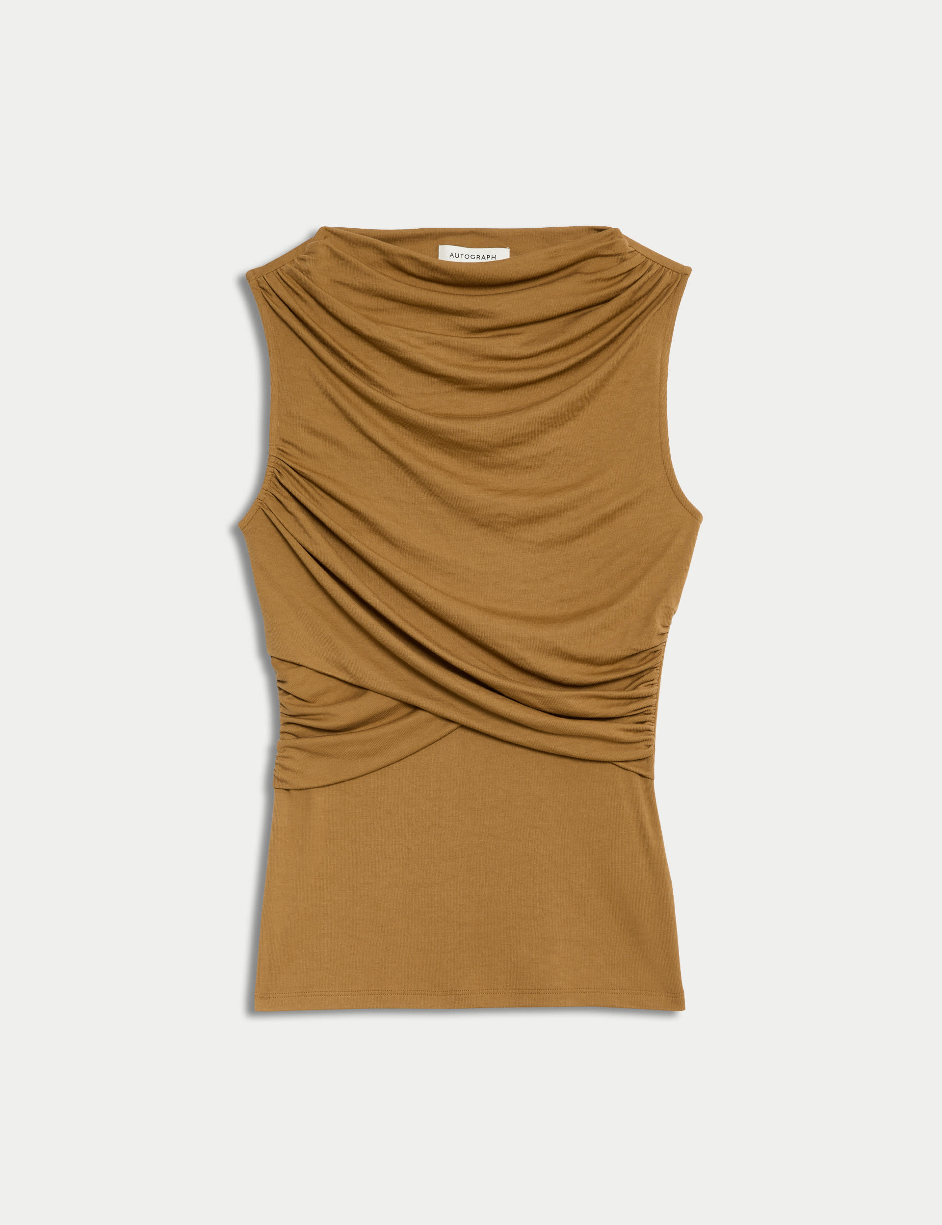 Modal Rich Ribbed Draped Top