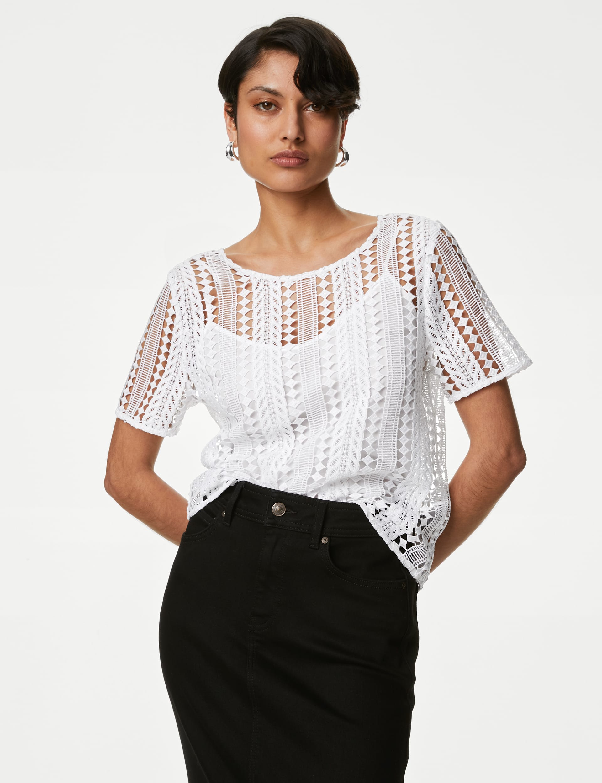 Lace Round Neck Top