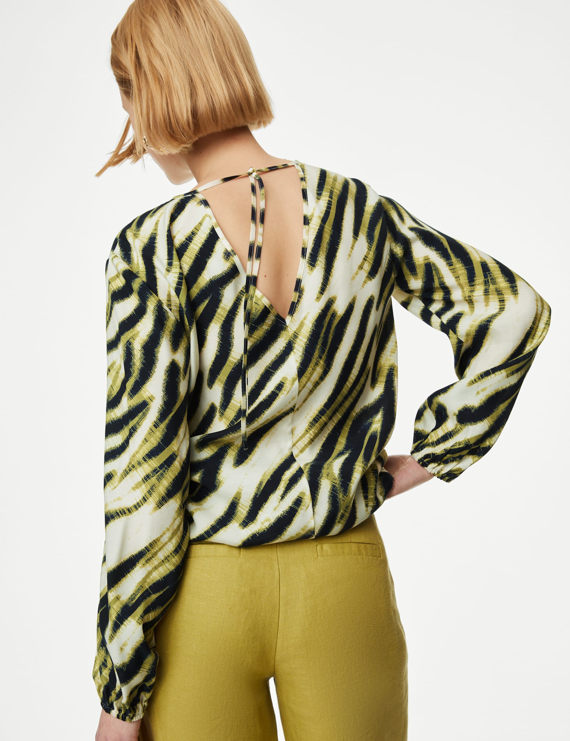 Cupro cotton check pleated sleeve shirt main image 1