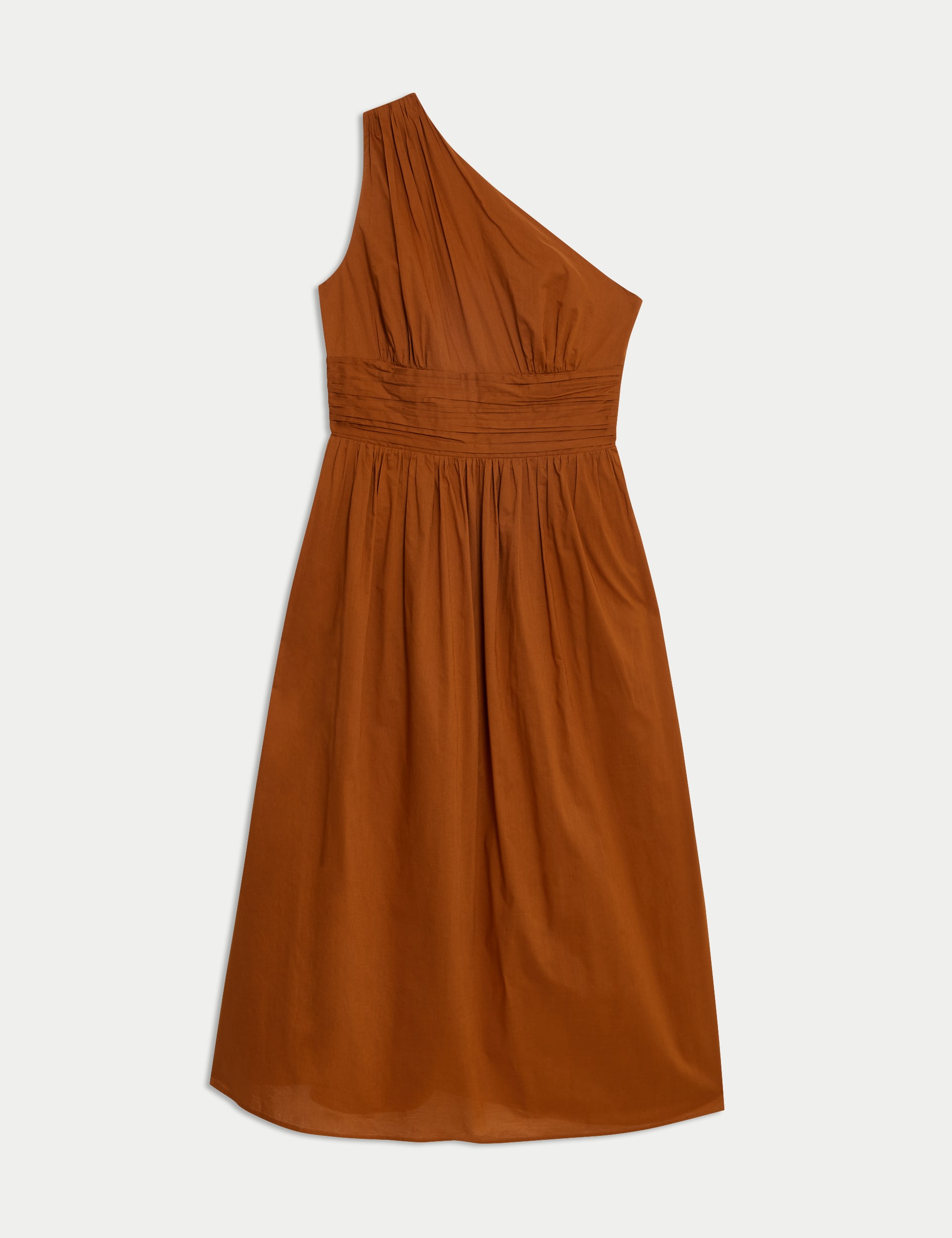 Pure Cotton One Shoulder Waisted Dress