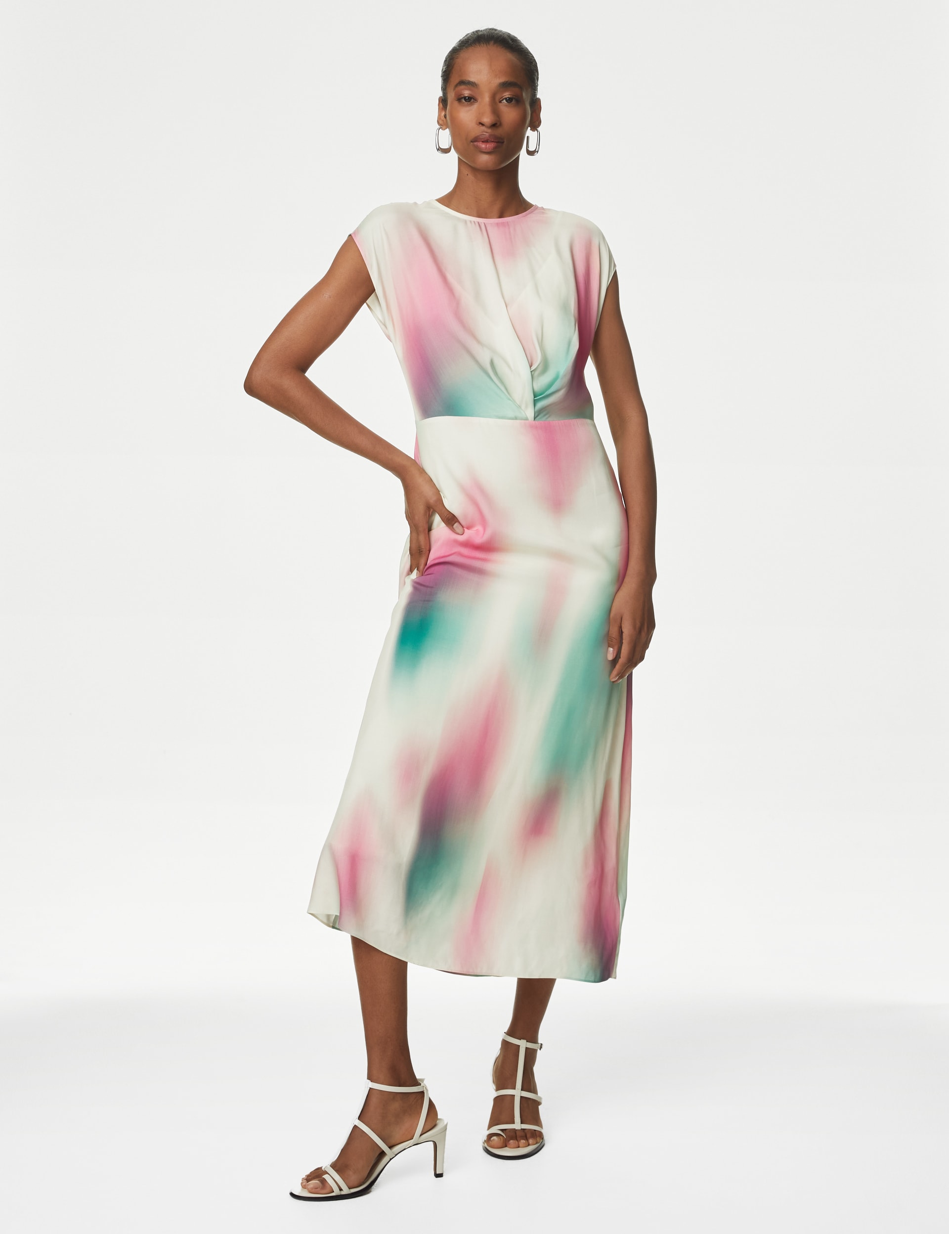 Cupro Rich Ombre Twist Detail Dress