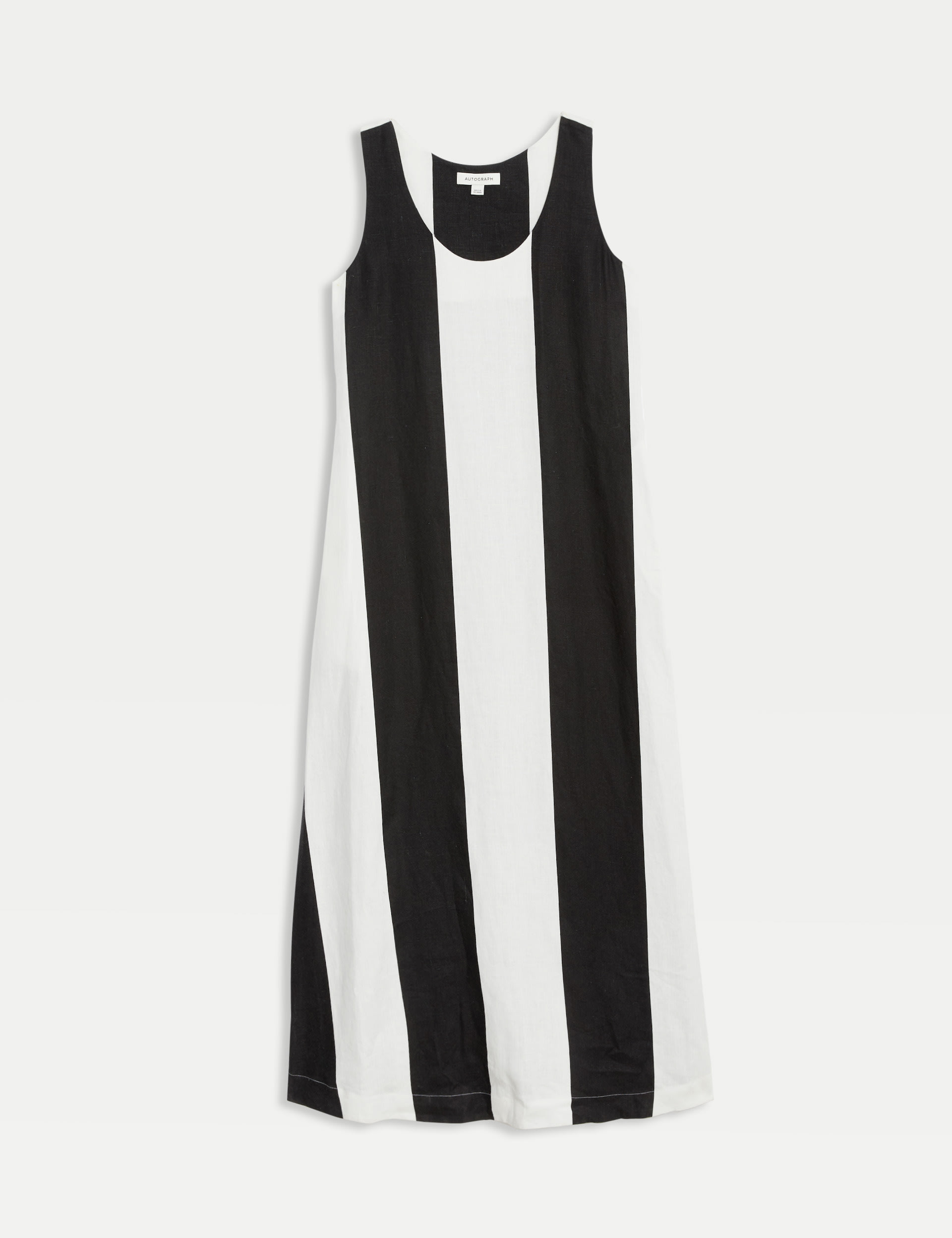 Pure Irish Linen Striped Maxi Column Dress