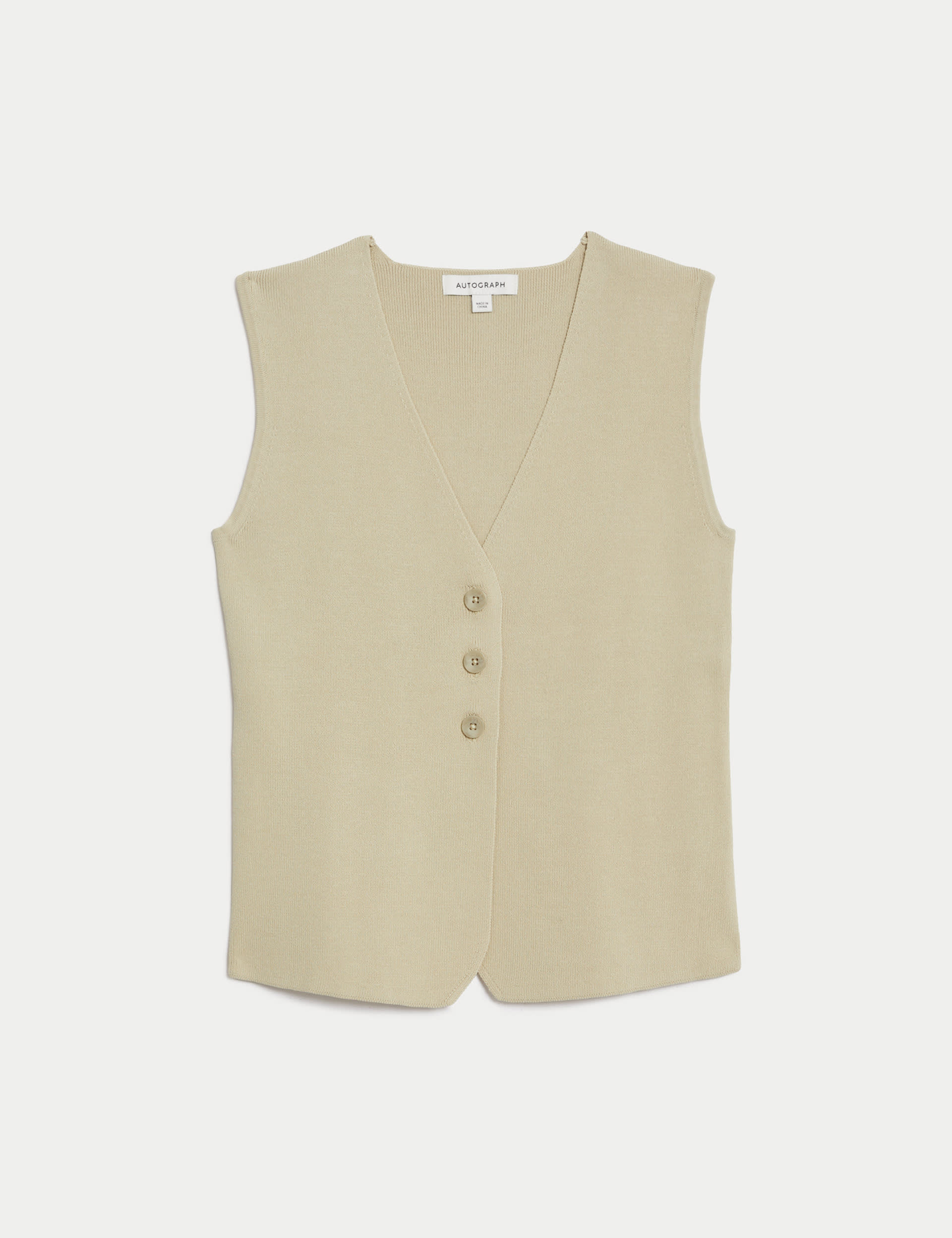 V-Neck Button Through Knitted Waistcoat