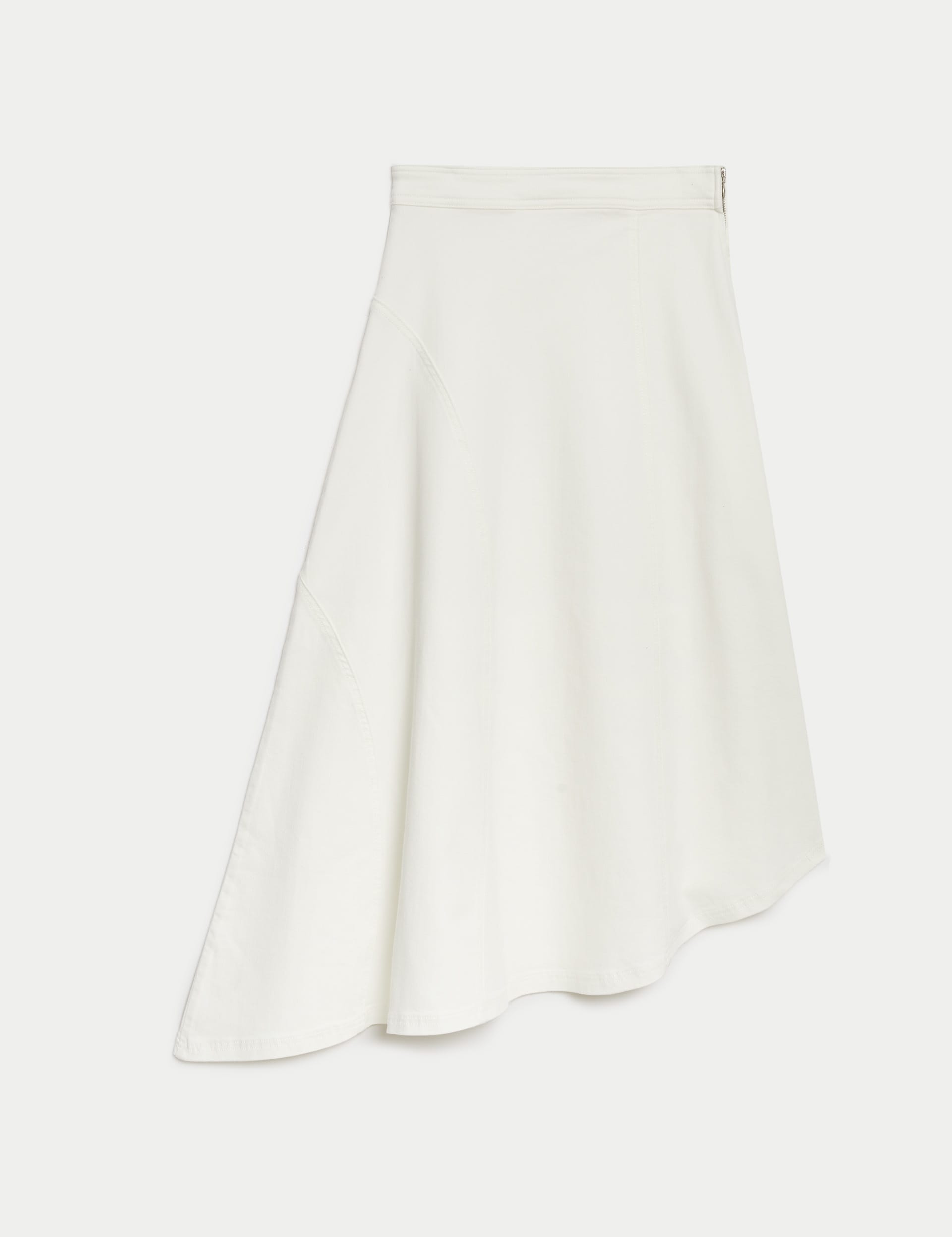 Cotton Rich Maxi Asymmetric Skirt