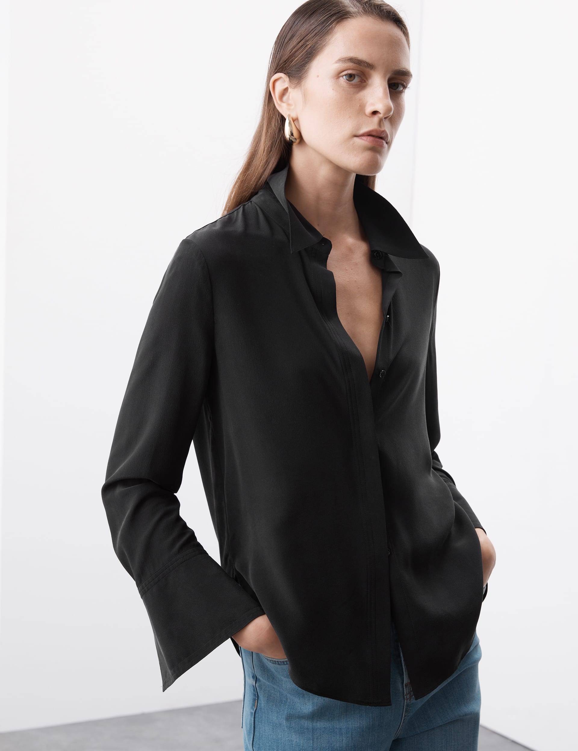 Pure Silk Long Sleeve Shirt